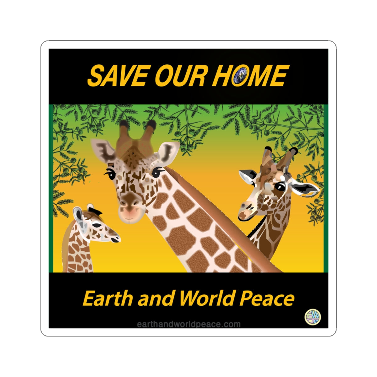 Giraffes Endangered Sticker