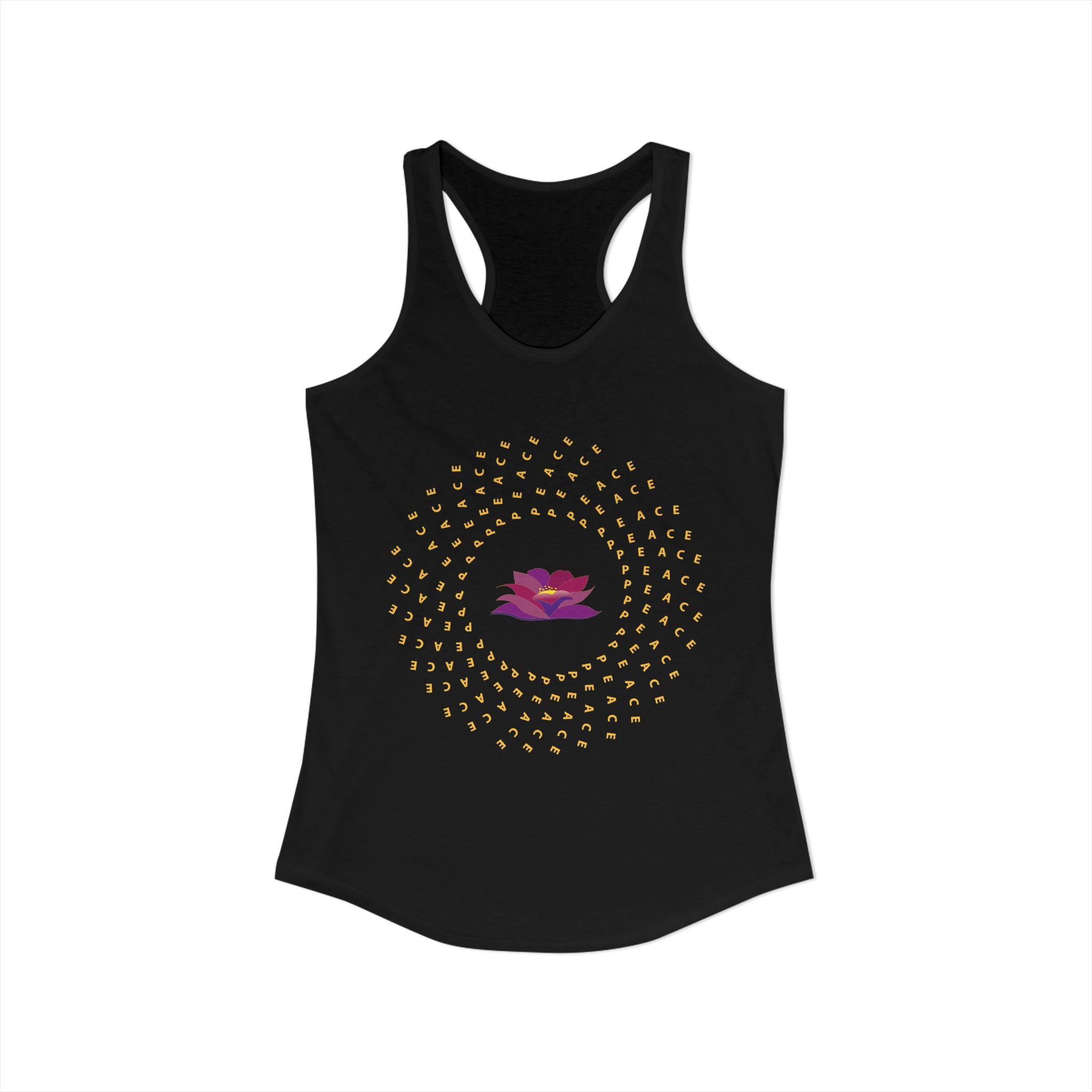 The Lotus and Peace in Action Racerback Tank