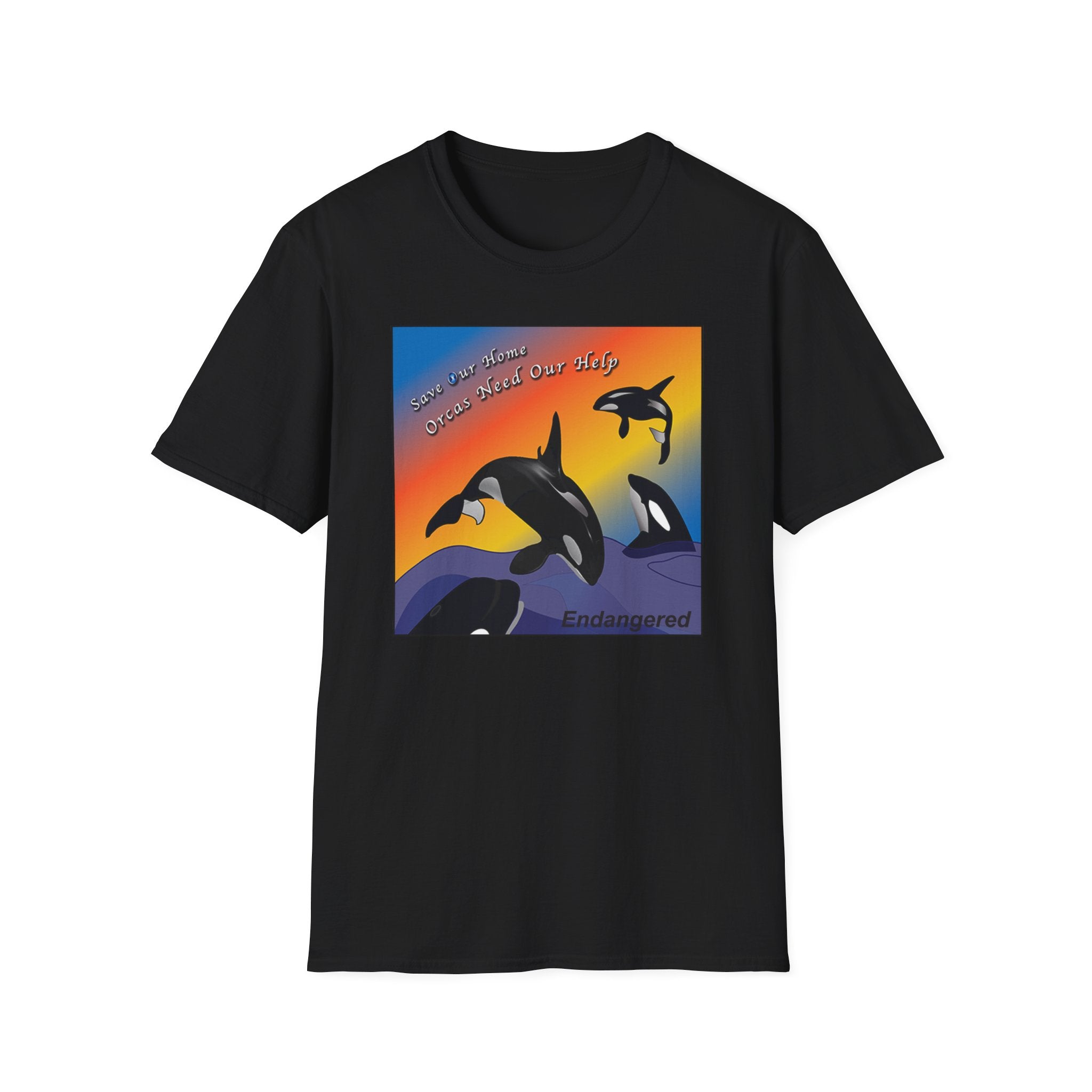Orca at Play Unisex Softstyle T-Shirt