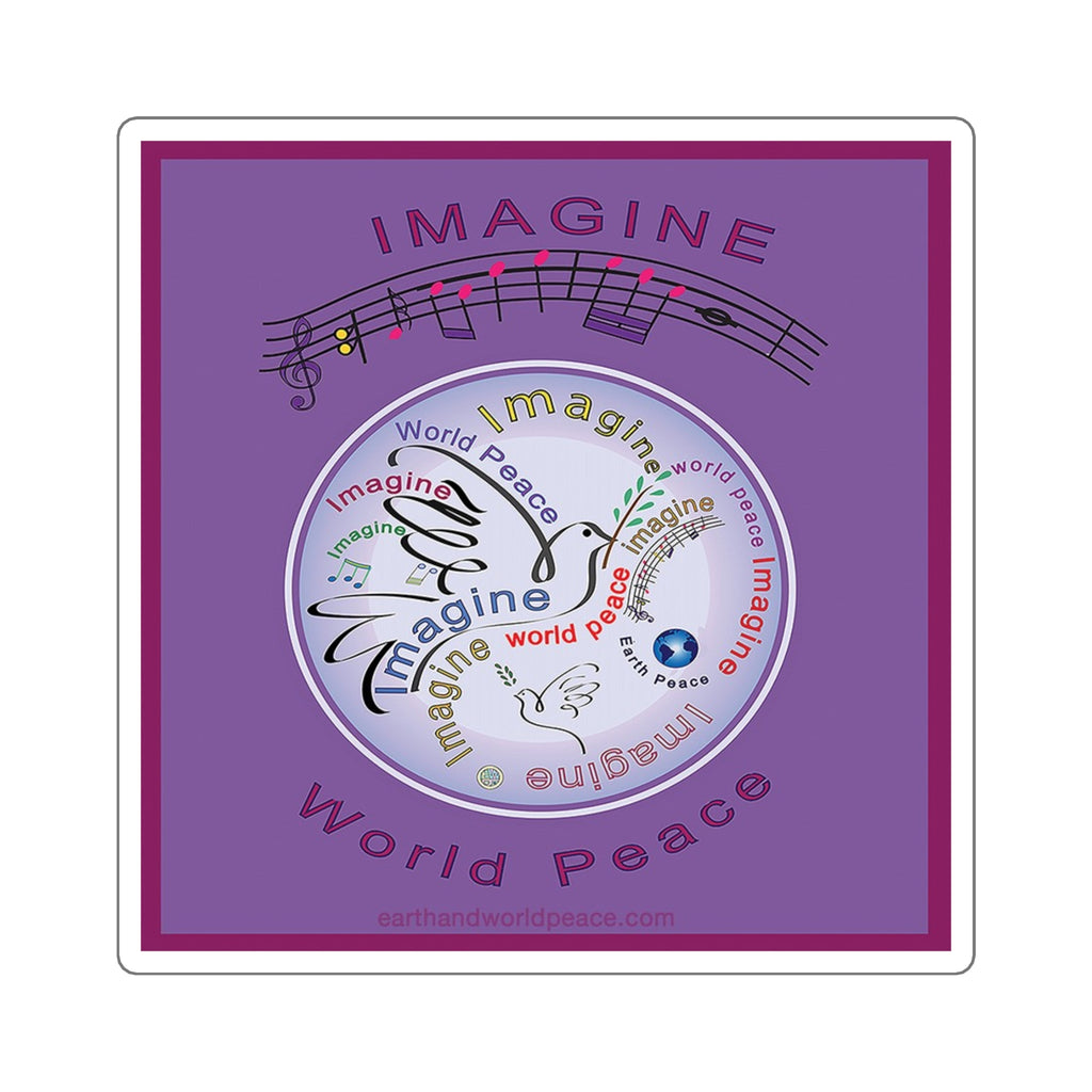 Imagine Peace Dove Swirls Musical Sticker