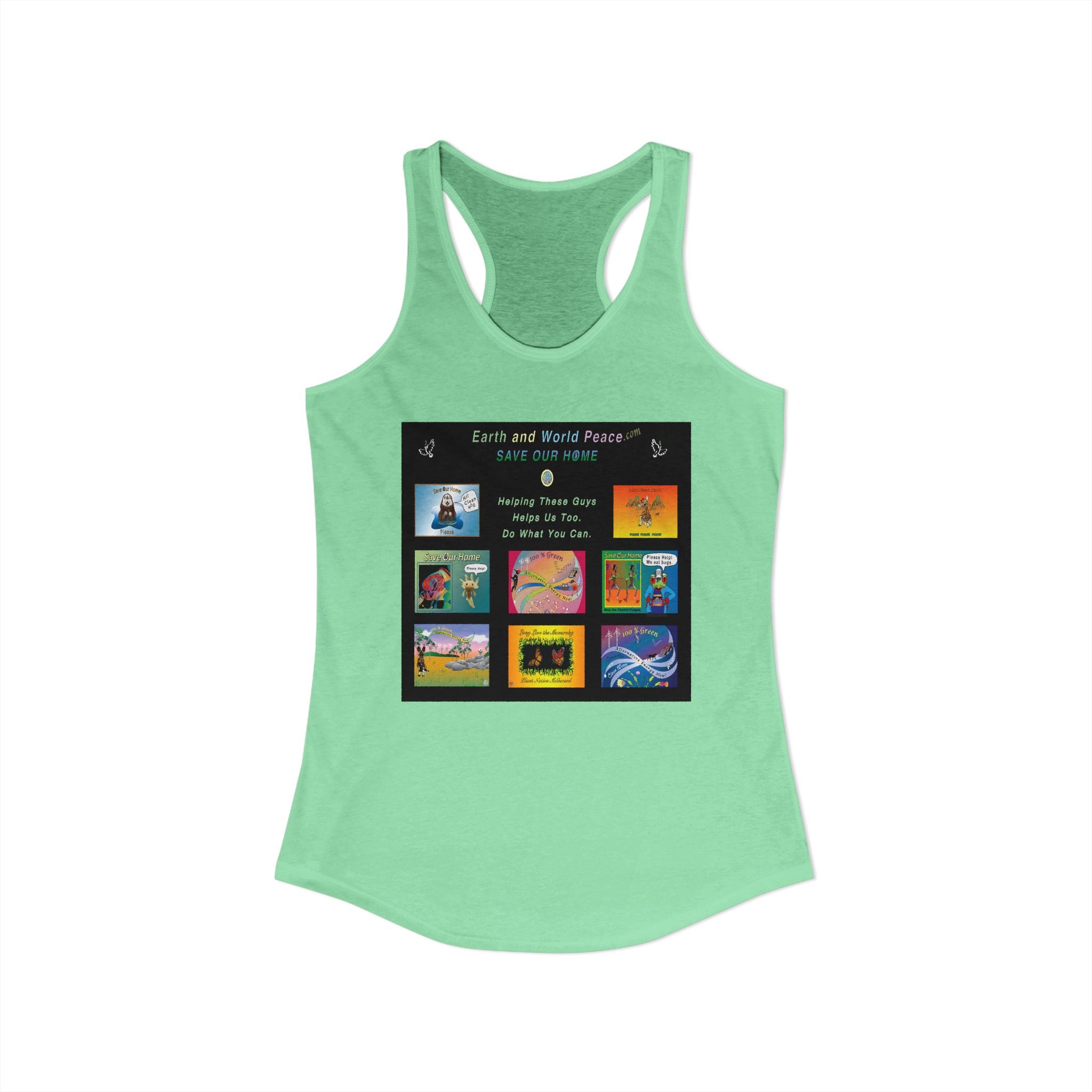 Helping Them Helps Us  Racerback Tank