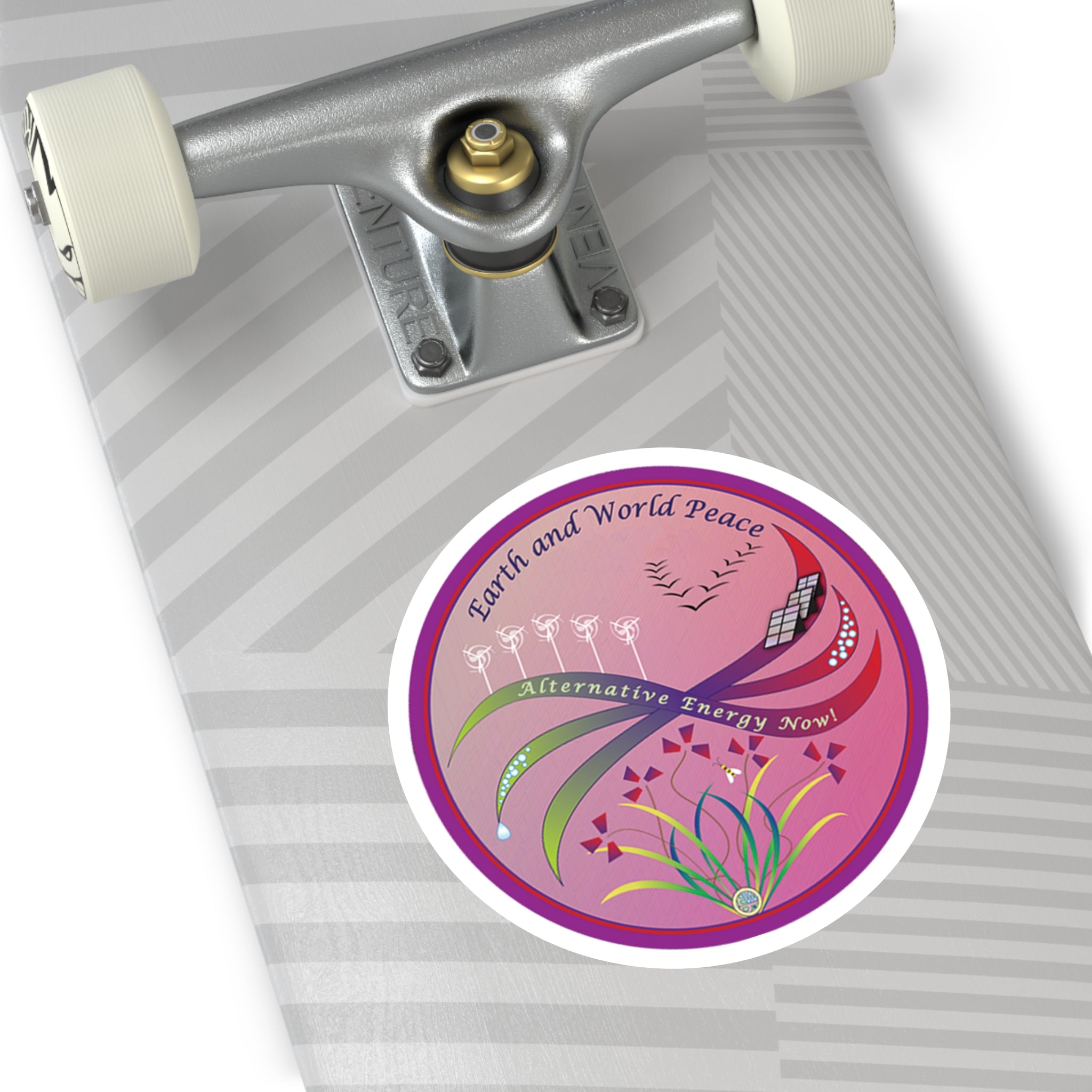 Sticker: Alternative Energy and Flowers