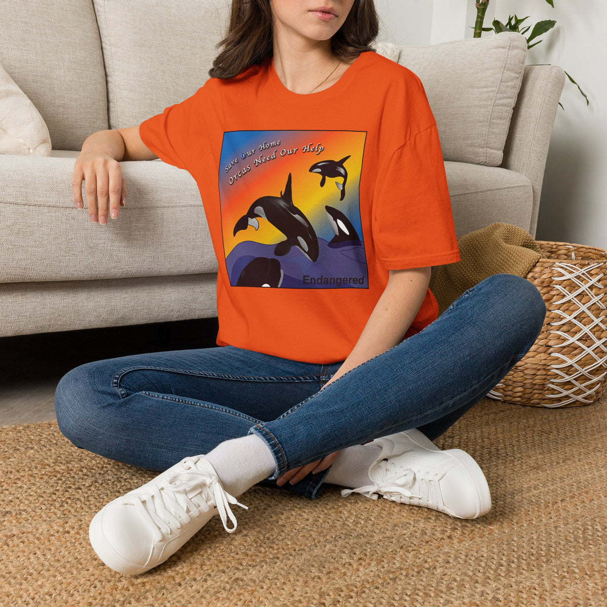 Orca at Play Unisex Softstyle T-Shirt