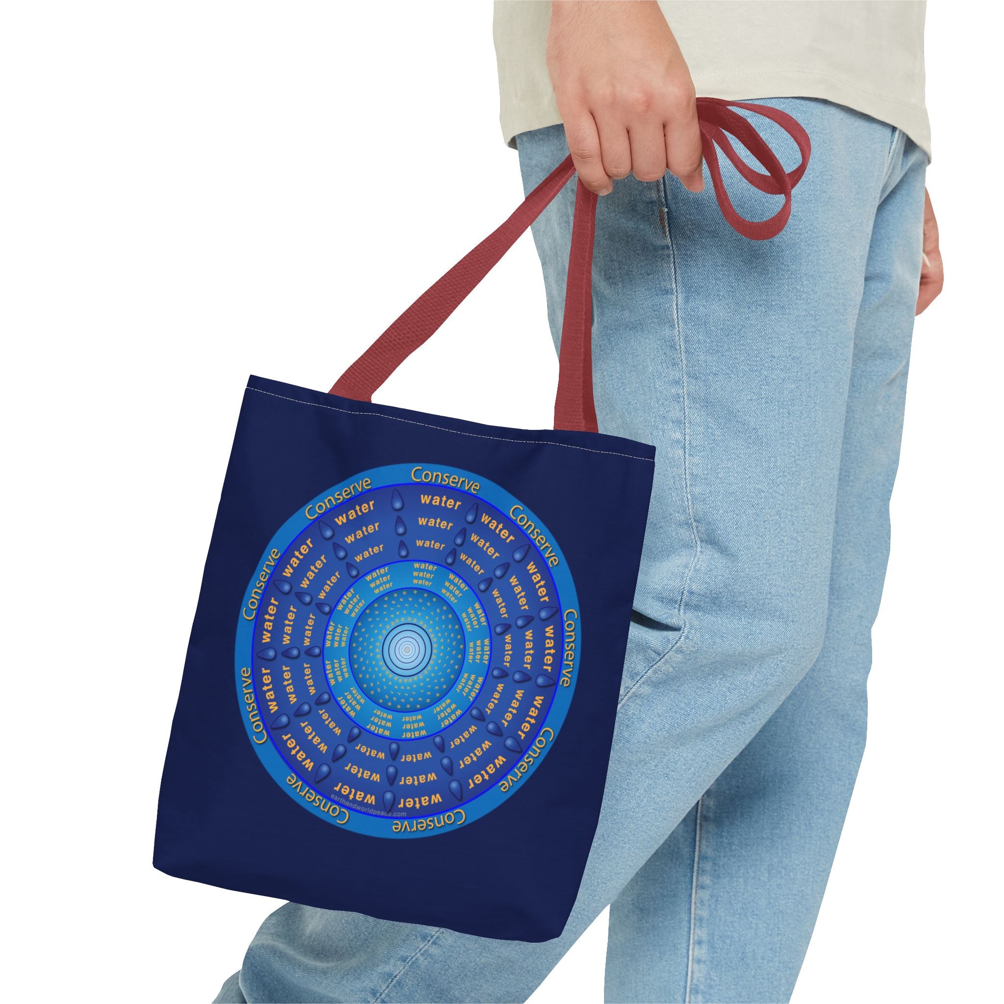 Conserve Water Blue & Gold Tote Bag