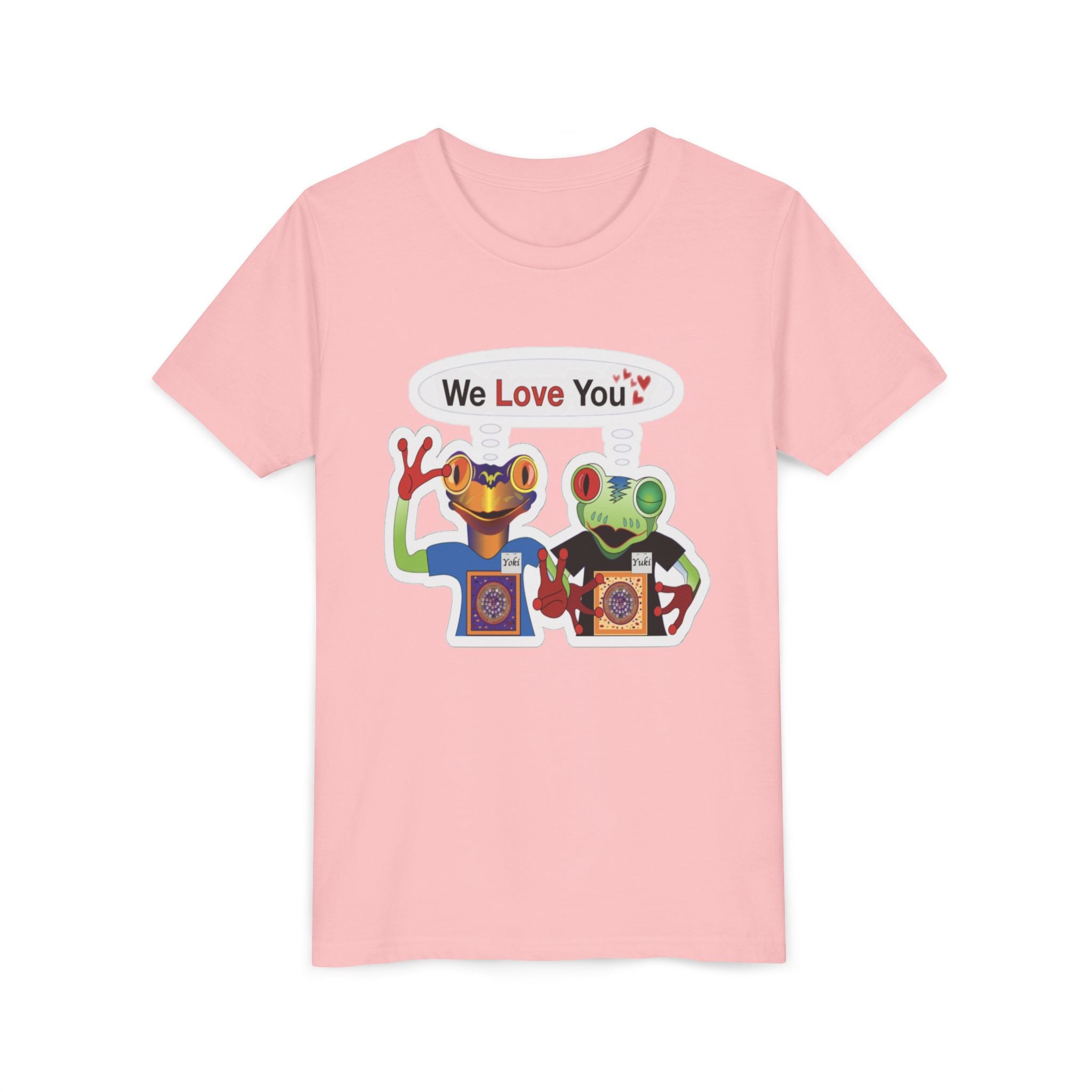 Mc Frogs  say "We Love You" Kids Sticker Tee