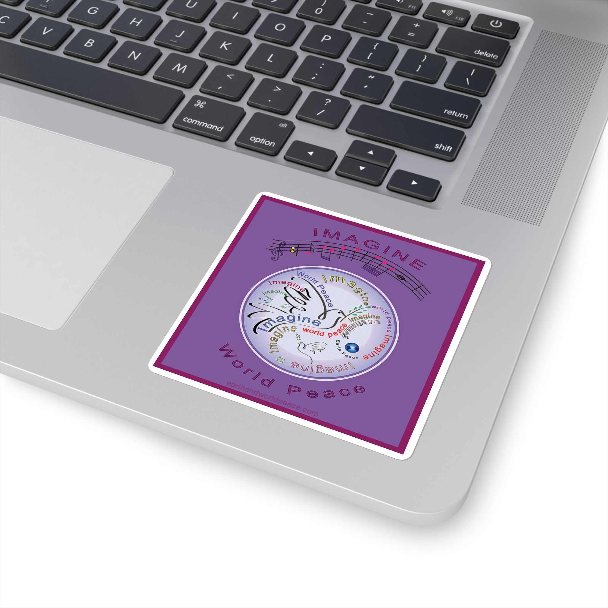 Imagine Peace Dove Swirls Musical Sticker