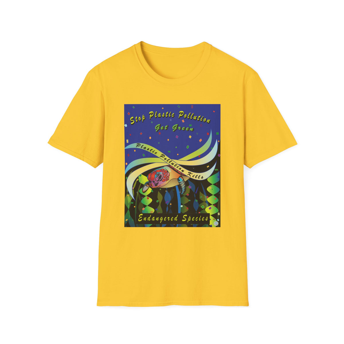 Plastic Pollution Sea Turtle Softstyle T-Shirt