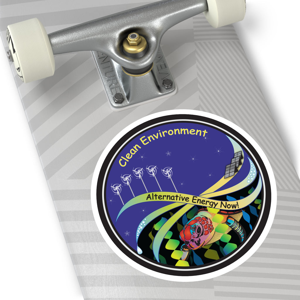 Alternative Energy Turtle Round Sticker