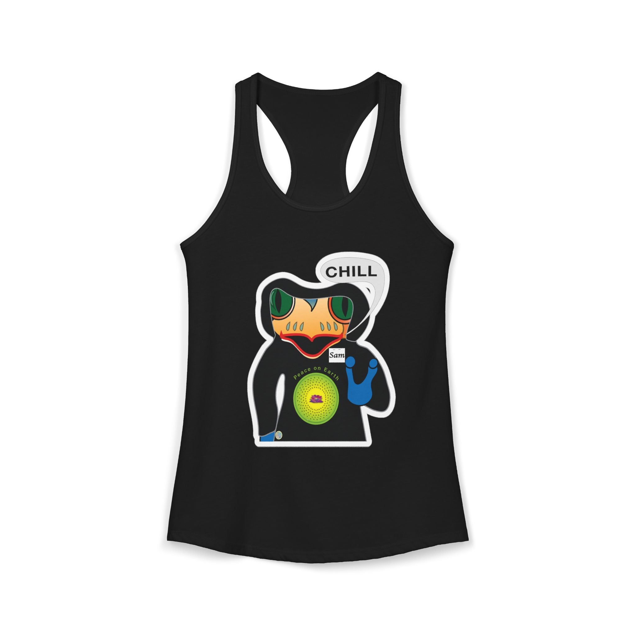 Frog Sticker Tank Tops Chill