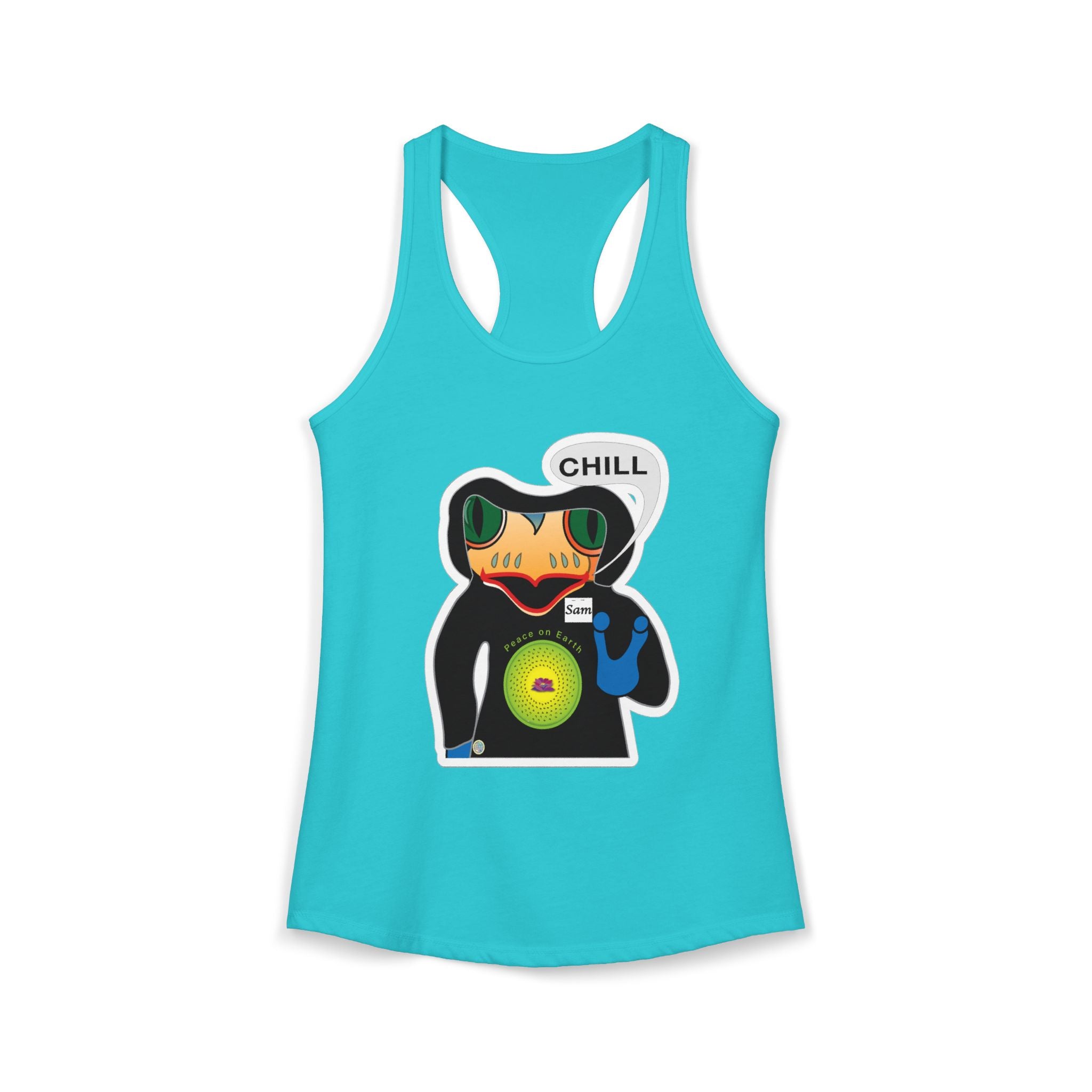 Frog Sticker Tank Tops Chill