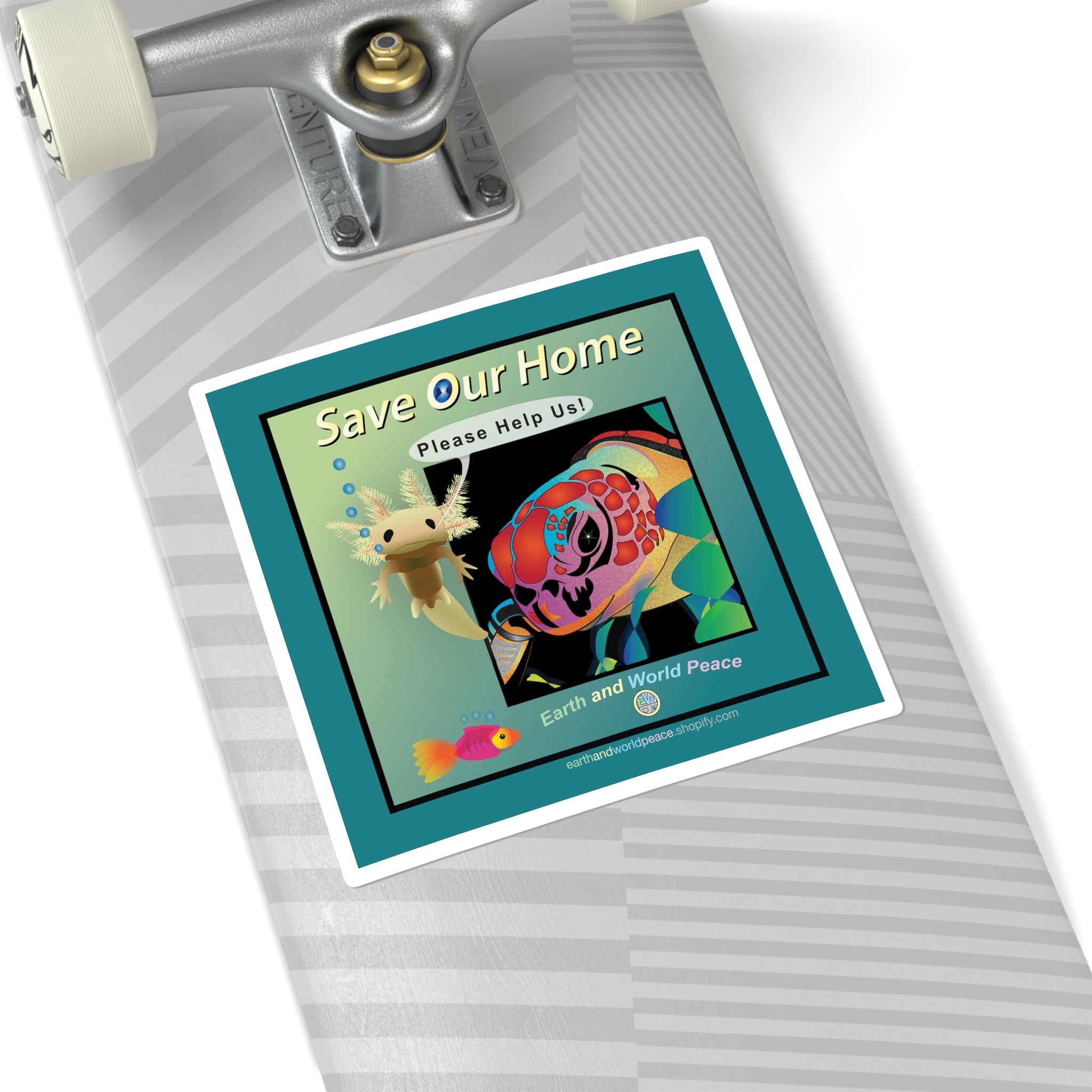 Axolotl Sea Turtle Sticker