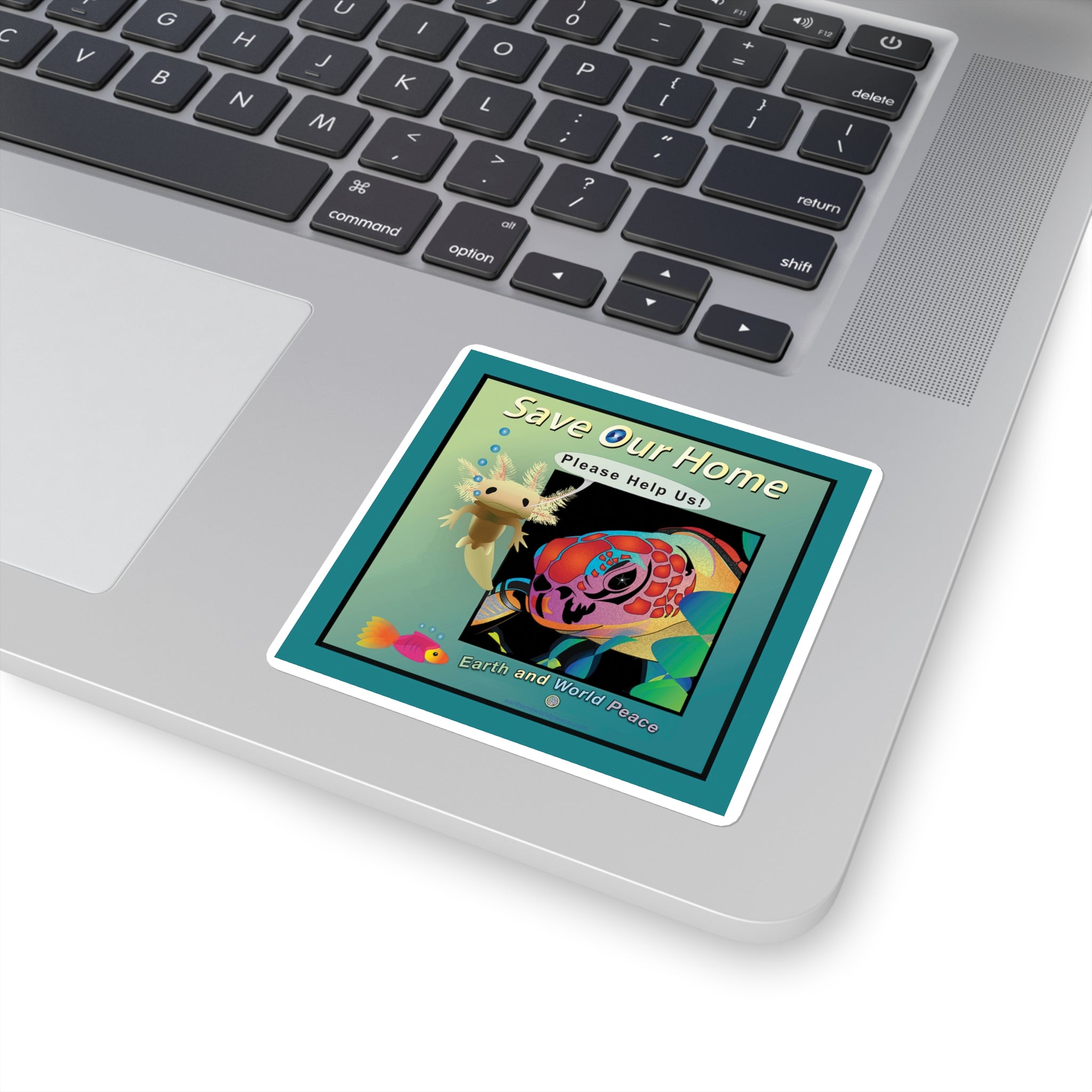 Axolotl Sea Turtle 3" Sticker