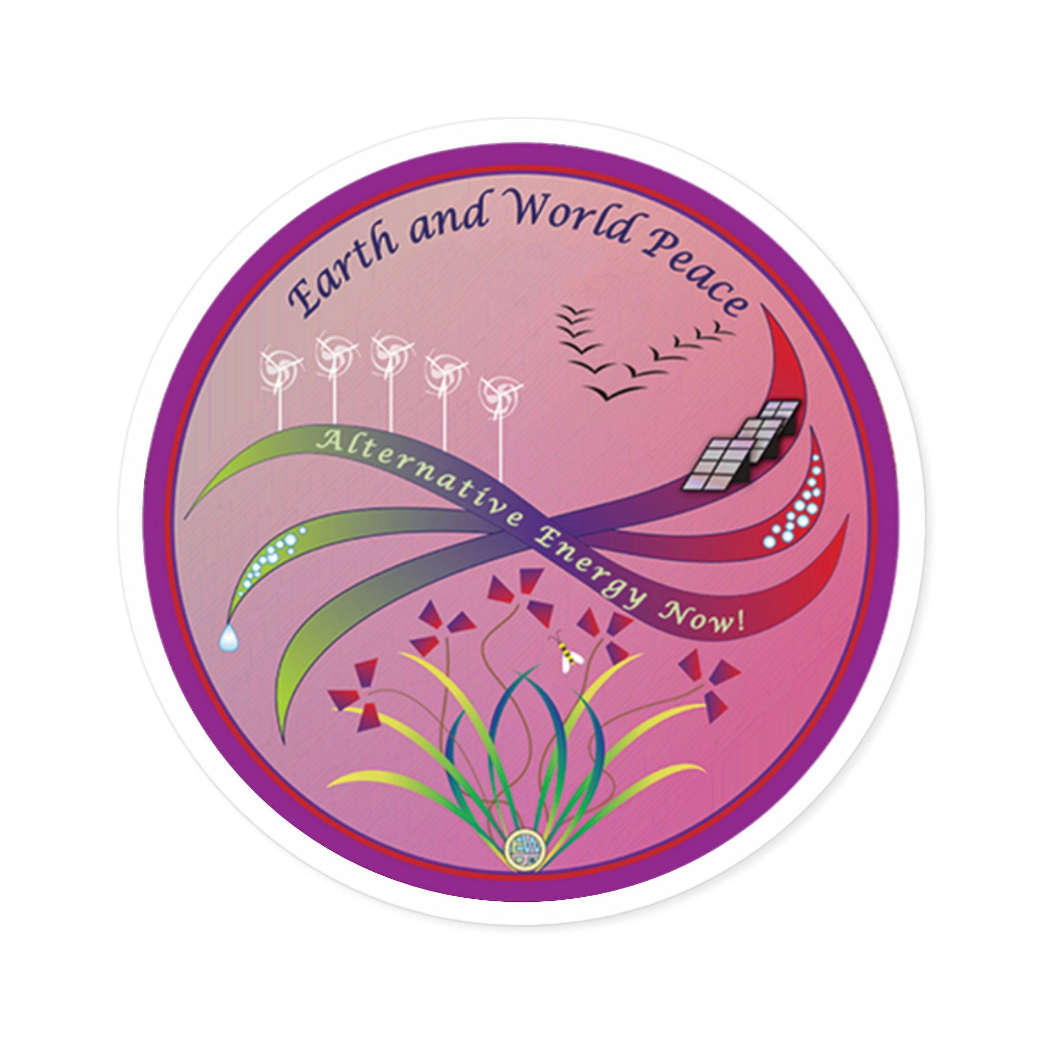 Sticker: Alternative Energy and Flowers