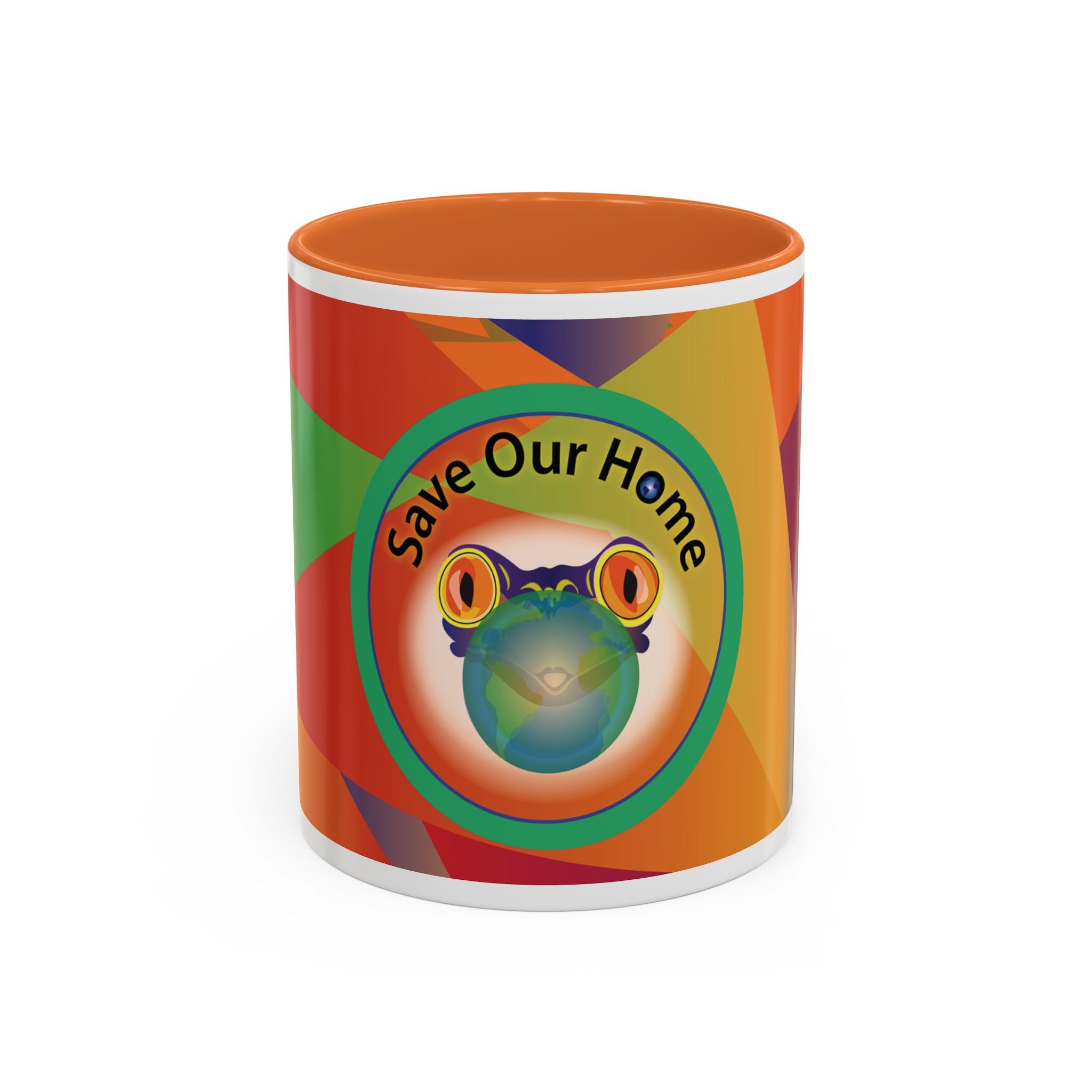 Frog Earth Bubble — Two-Tone Coffee Cup (11oz)