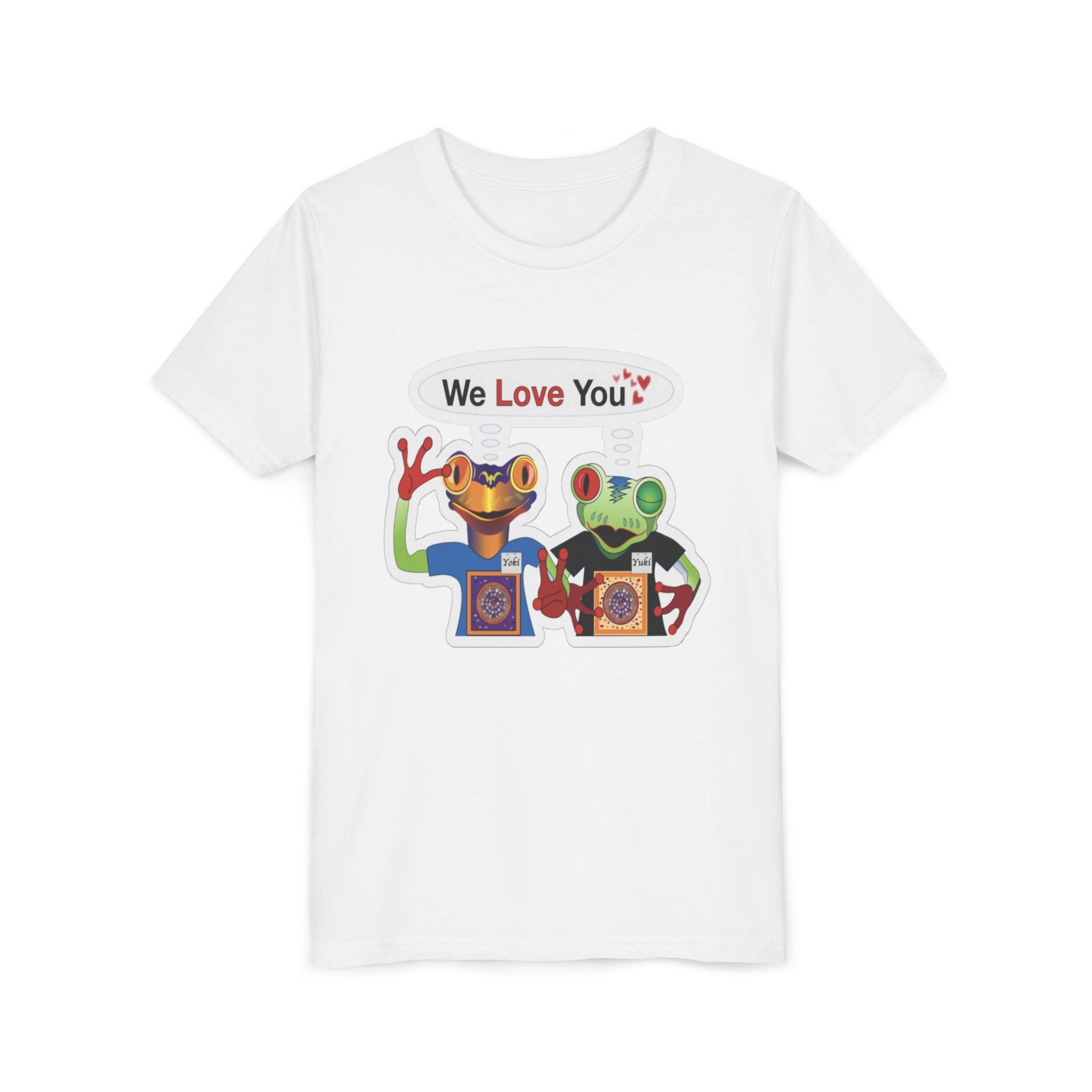 Mc Frogs  say "We Love You" Kids Sticker Tee