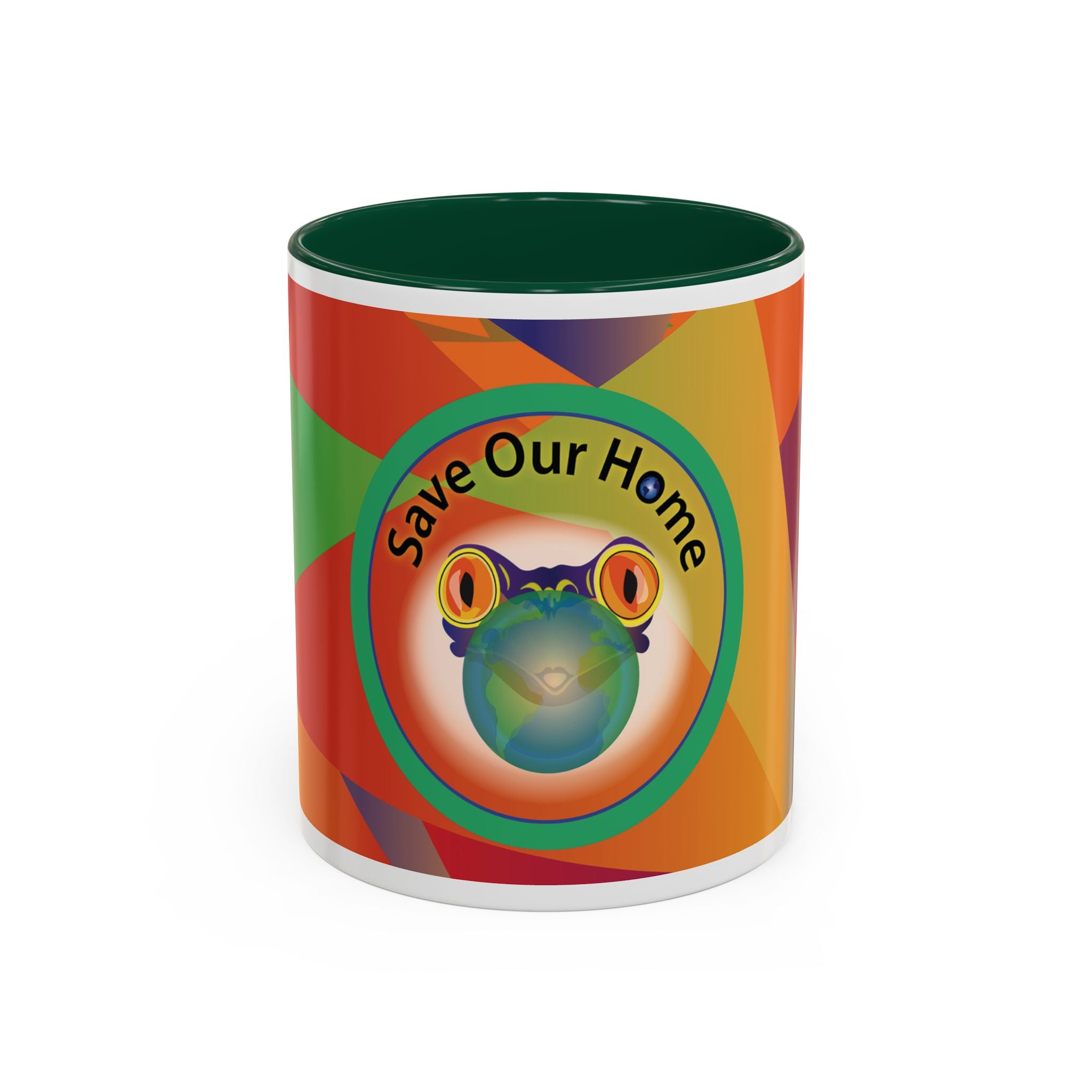 Frog Earth Bubble — Two-Tone Coffee Cup (11oz)