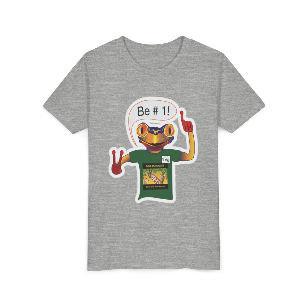 Youth Tee - Mc Frogs say "Be # 1" Sticker Tee