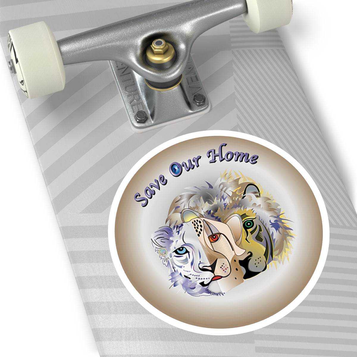 Snow Leopard, Cheetah, Lion Indoor Outdoor Sticker
