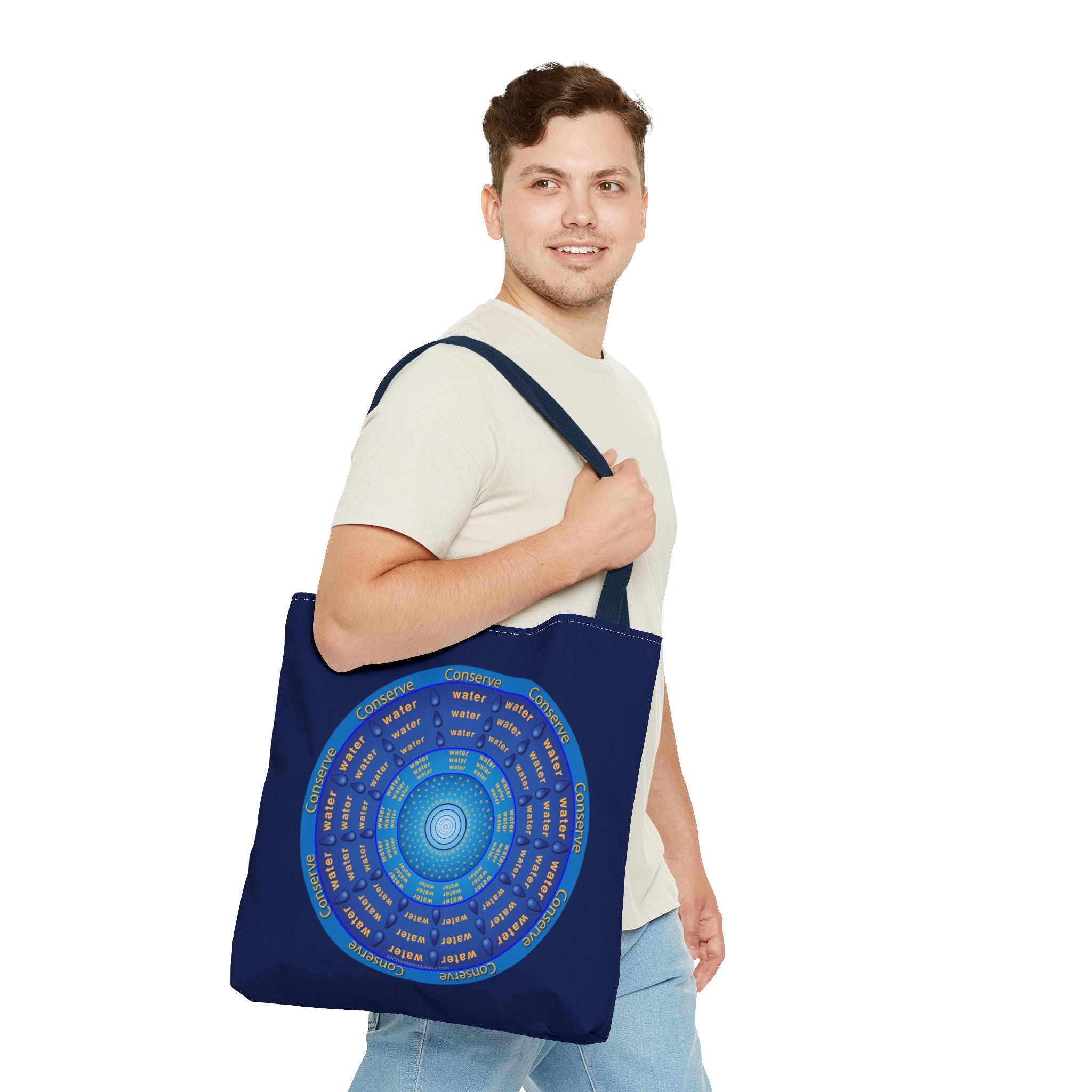 Conserve Water Blue & Gold Tote Bag