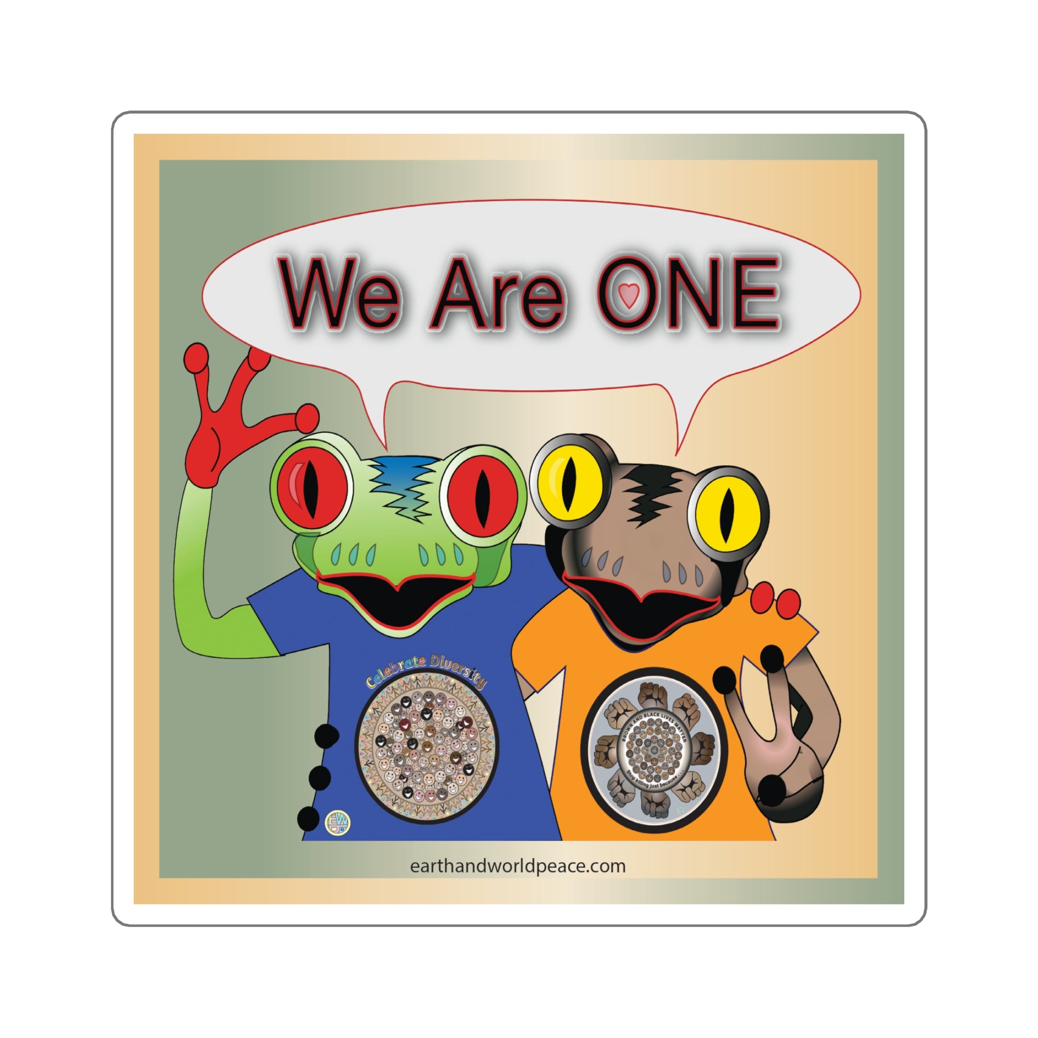 Copy of We Are One Frogs  6" Sticker