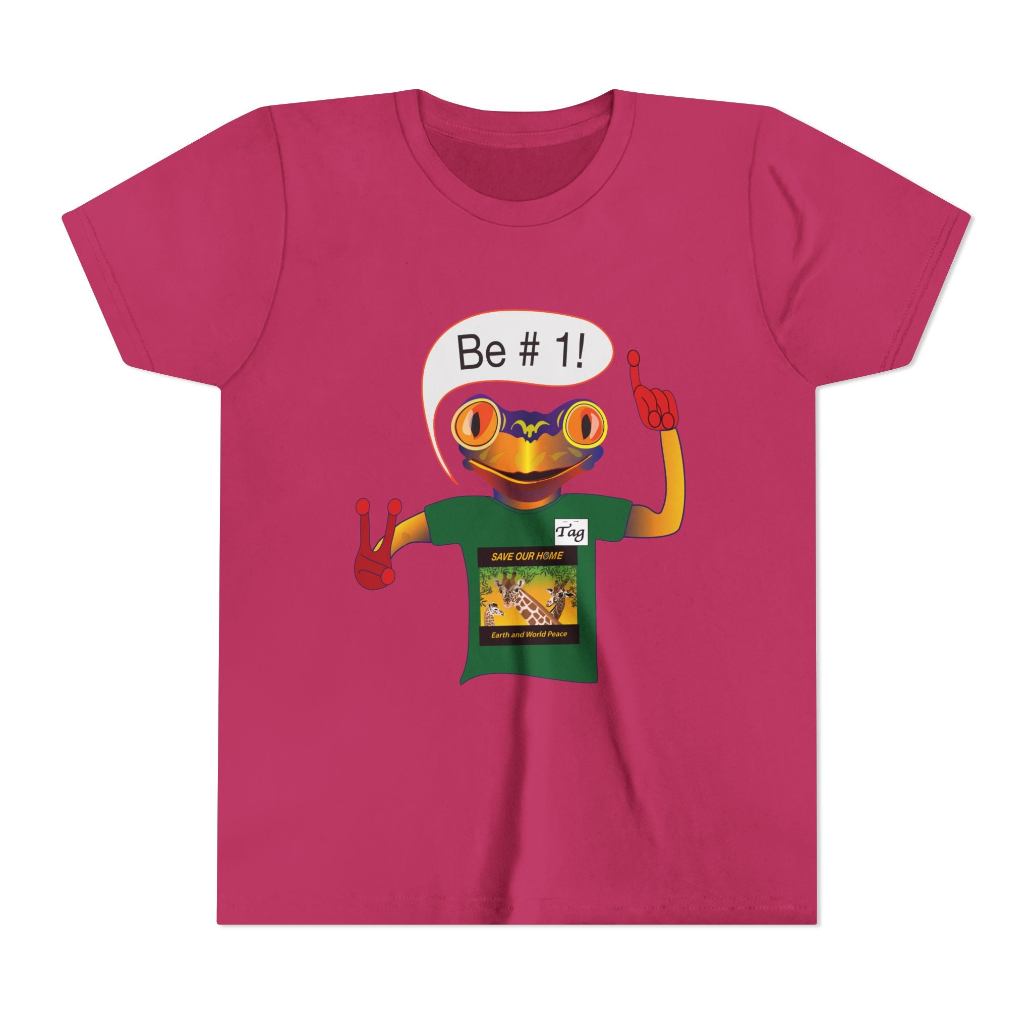 Youth Tee - Mc Frogs say "Be # 1" .  Do the best you can BeKids Shirt