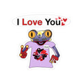 Sue Mc Frog Mascot Kiss-Cut Sticker I Love You