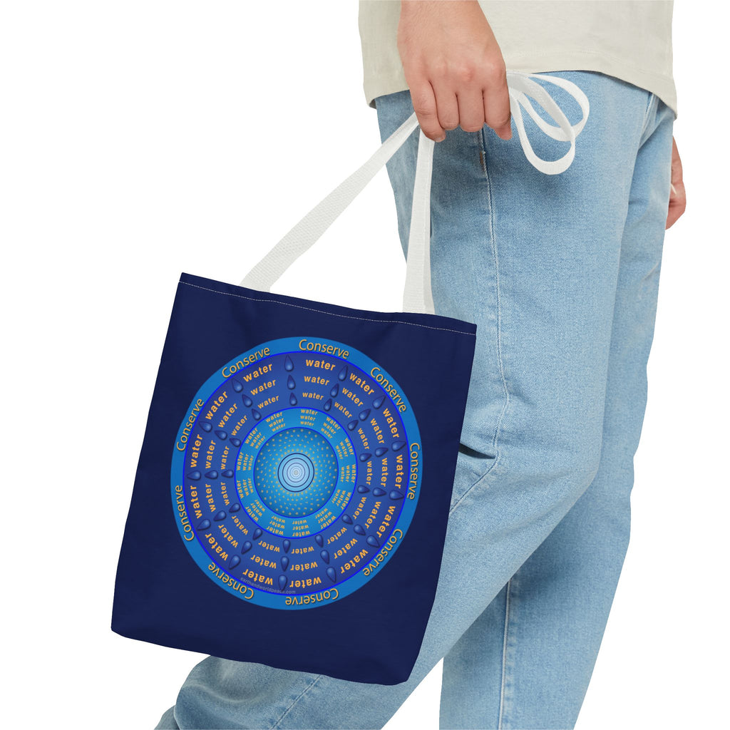 Conserve Water Blue & Gold Tote Bag