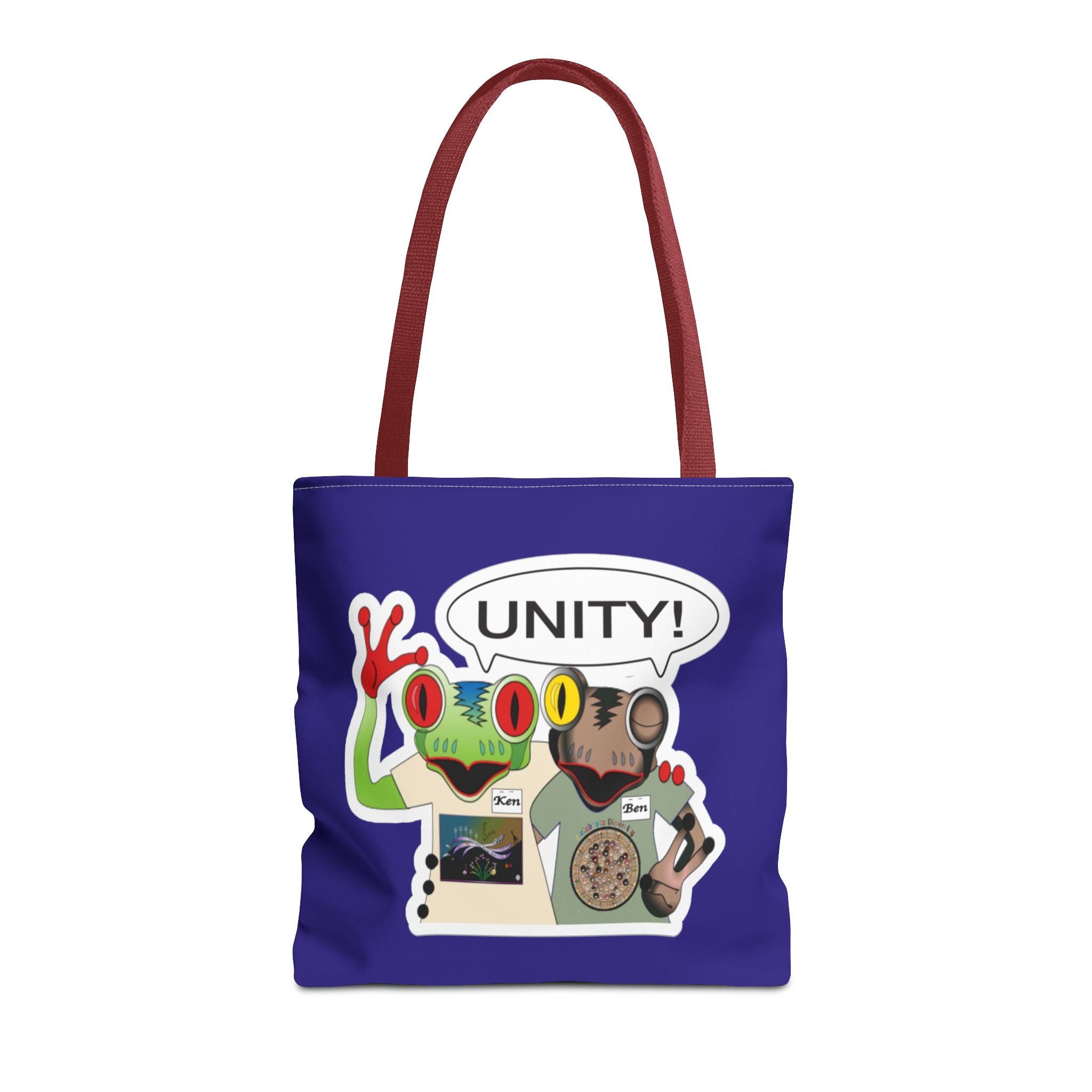 Medium size Mc Frogs Unity Sticker Tote Bag.  Printed on both sides.