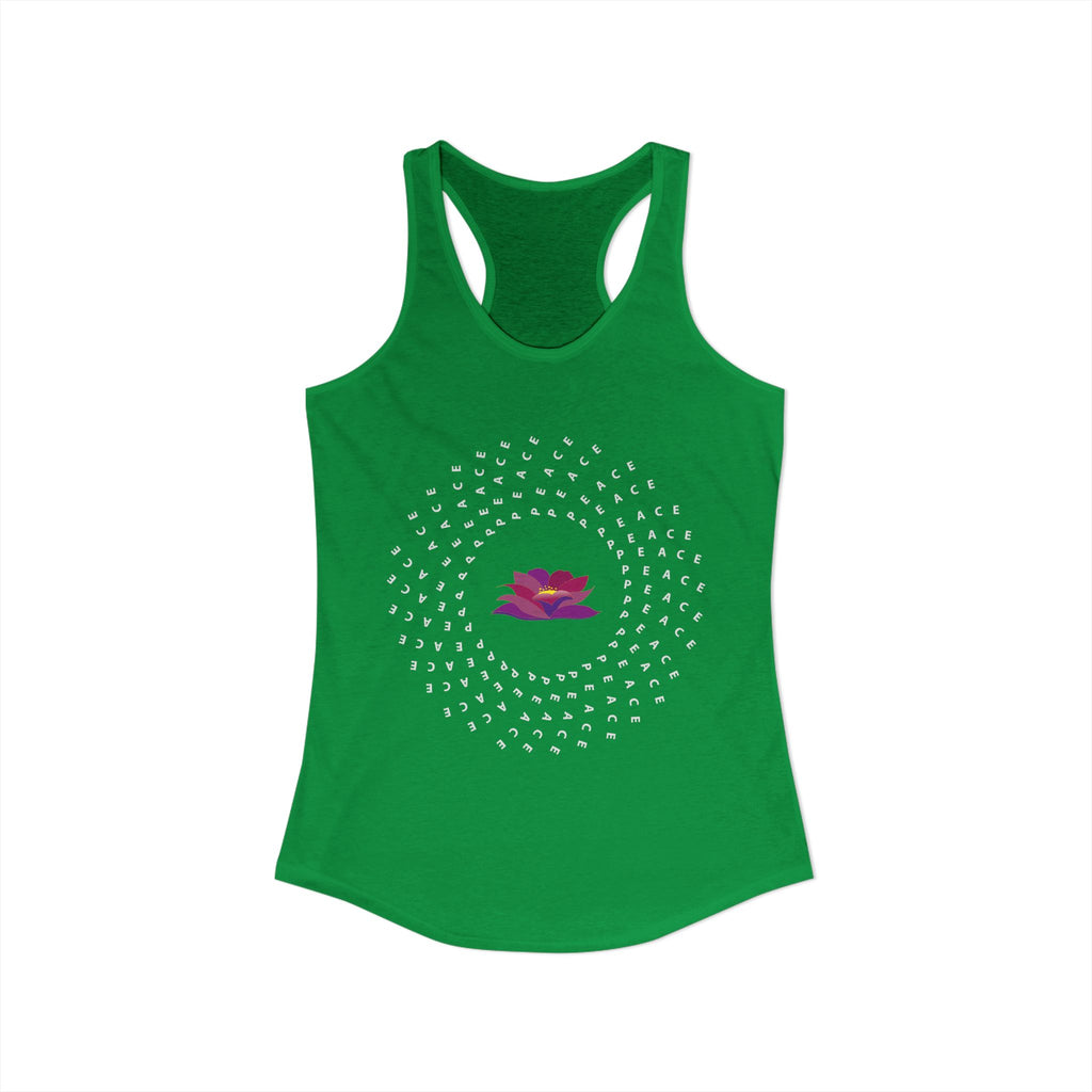 The Lotus and Peace in Action Racerback Tank