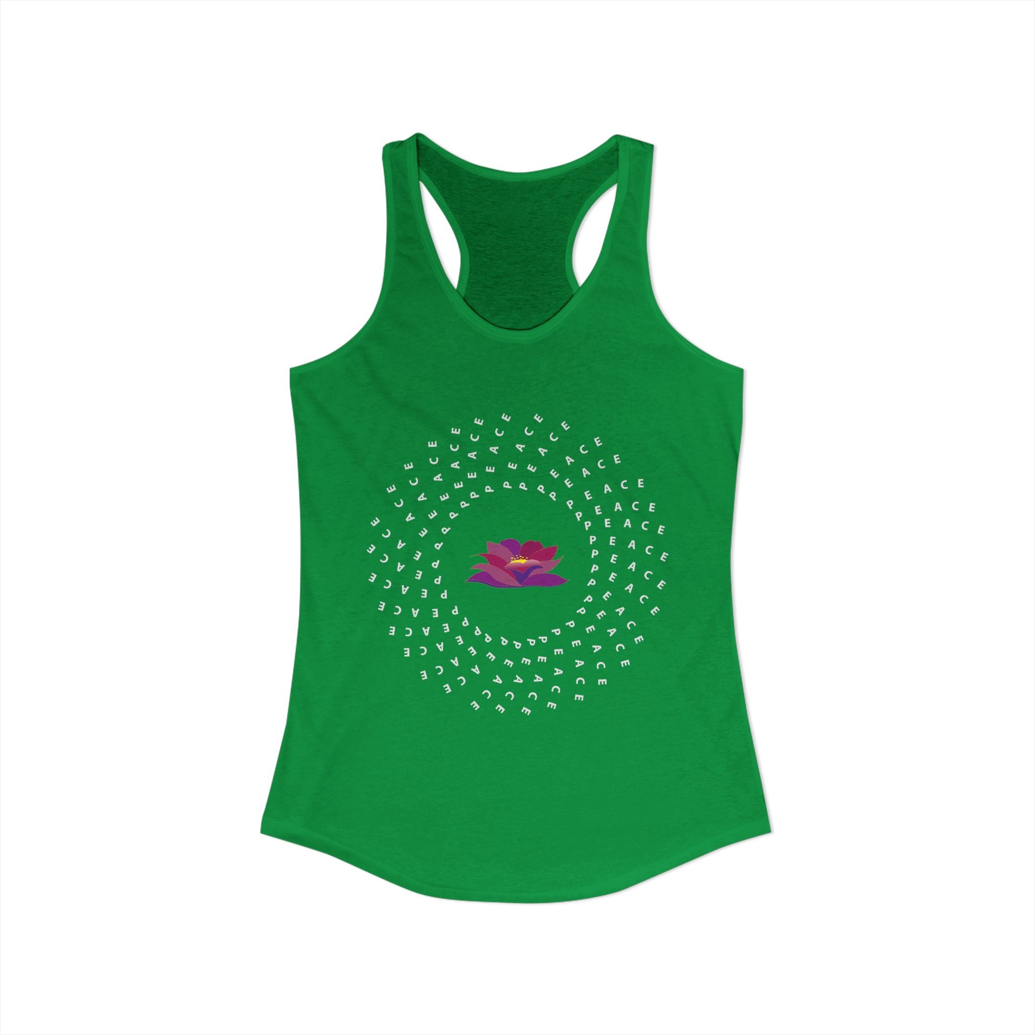 The Lotus and Peace in Action Racerback Tank