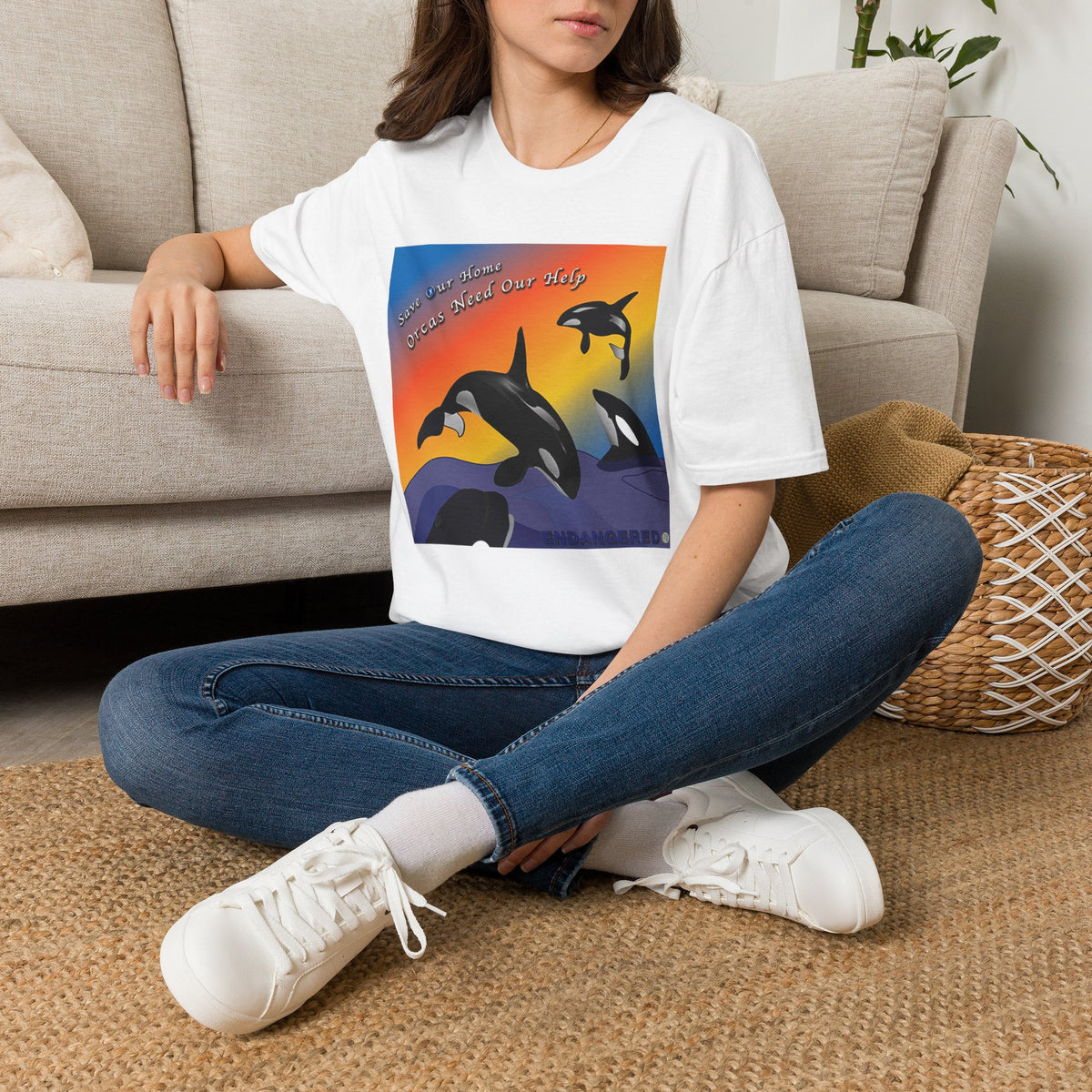Orca at Play Unisex Softstyle T-Shirt