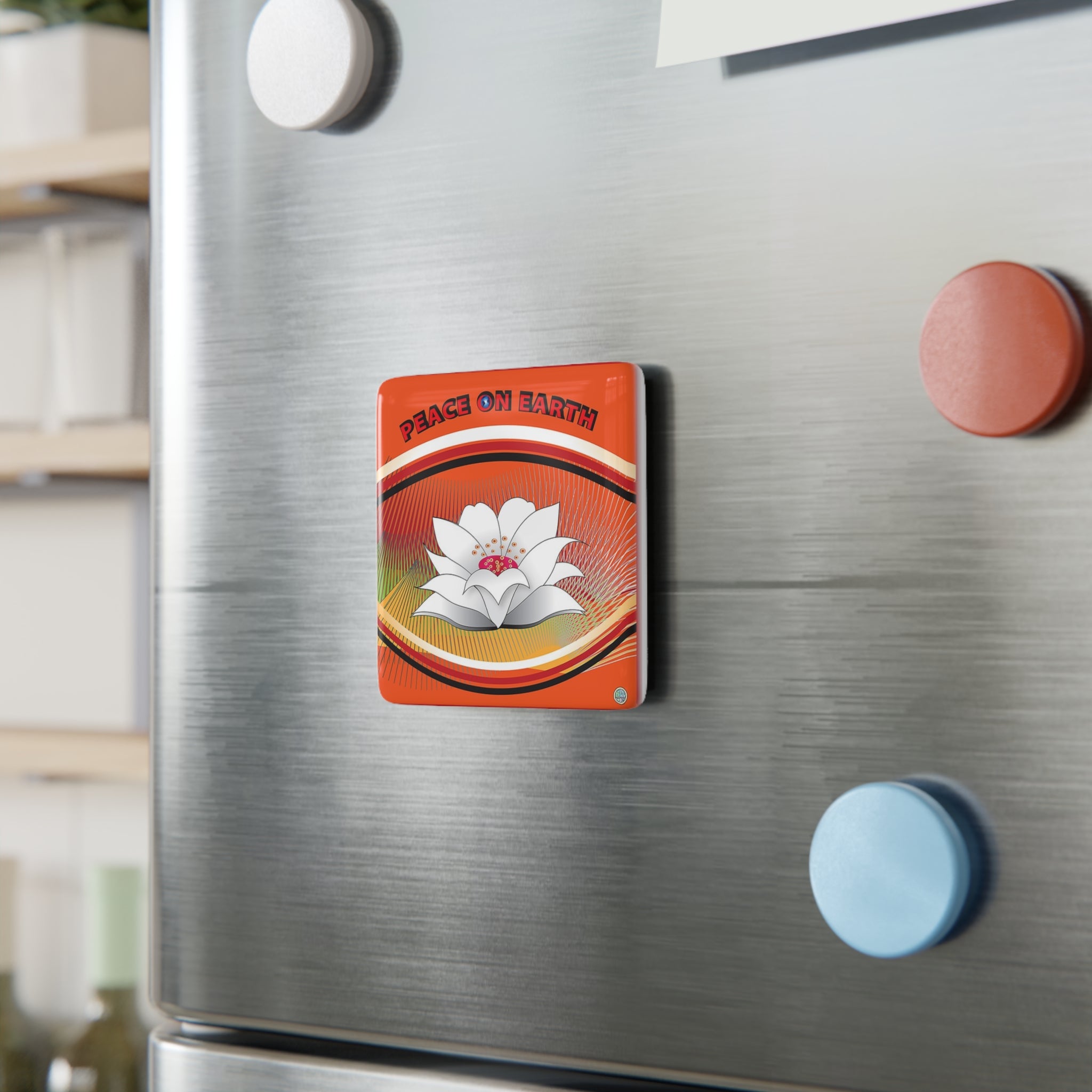 Lotus Pure White - 2" Porcelain Magnet