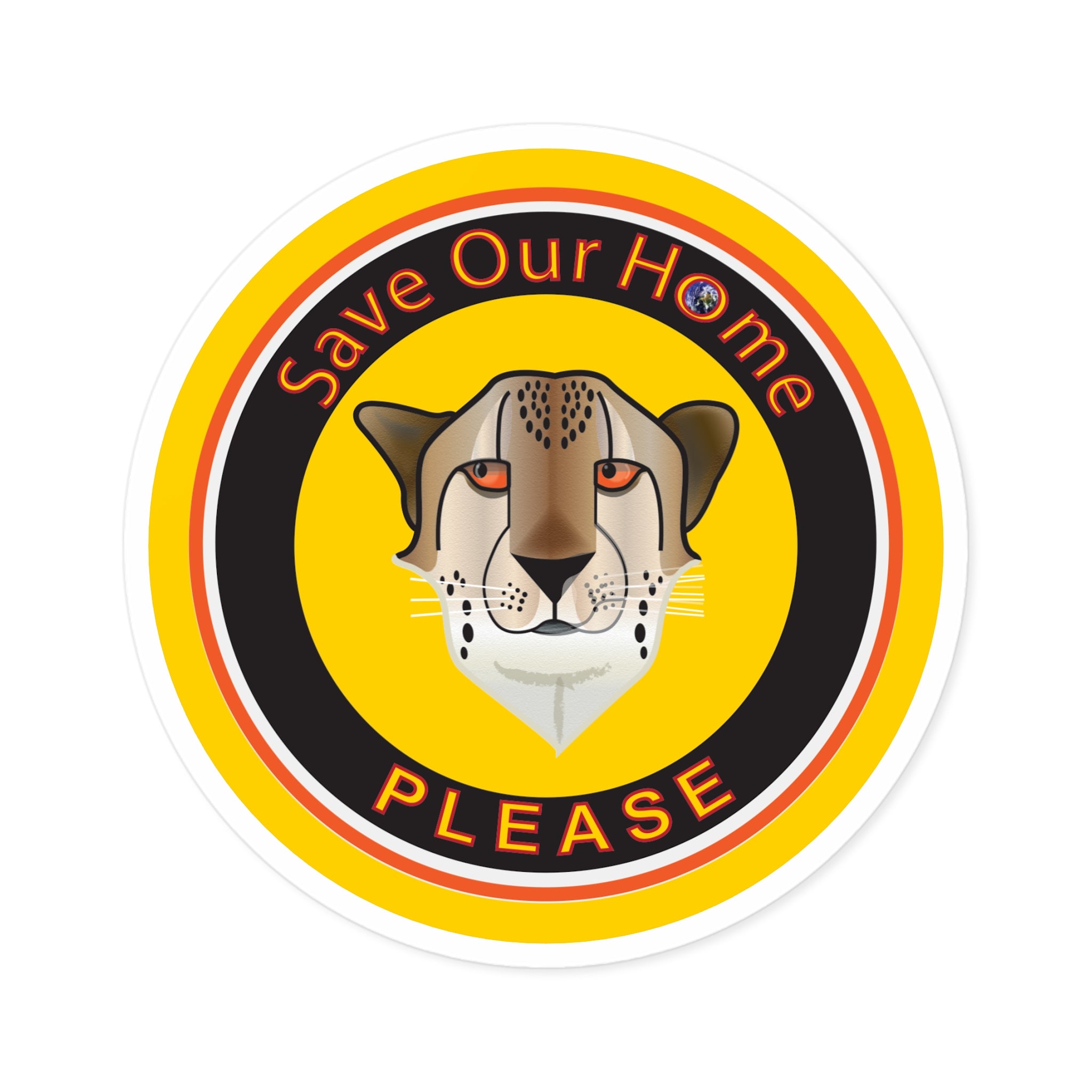Cheetah: Save Our Home Round Sticker