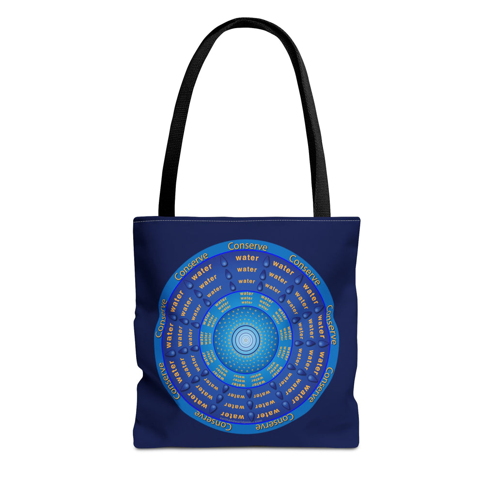 Conserve Water Blue & Gold Tote Bag
