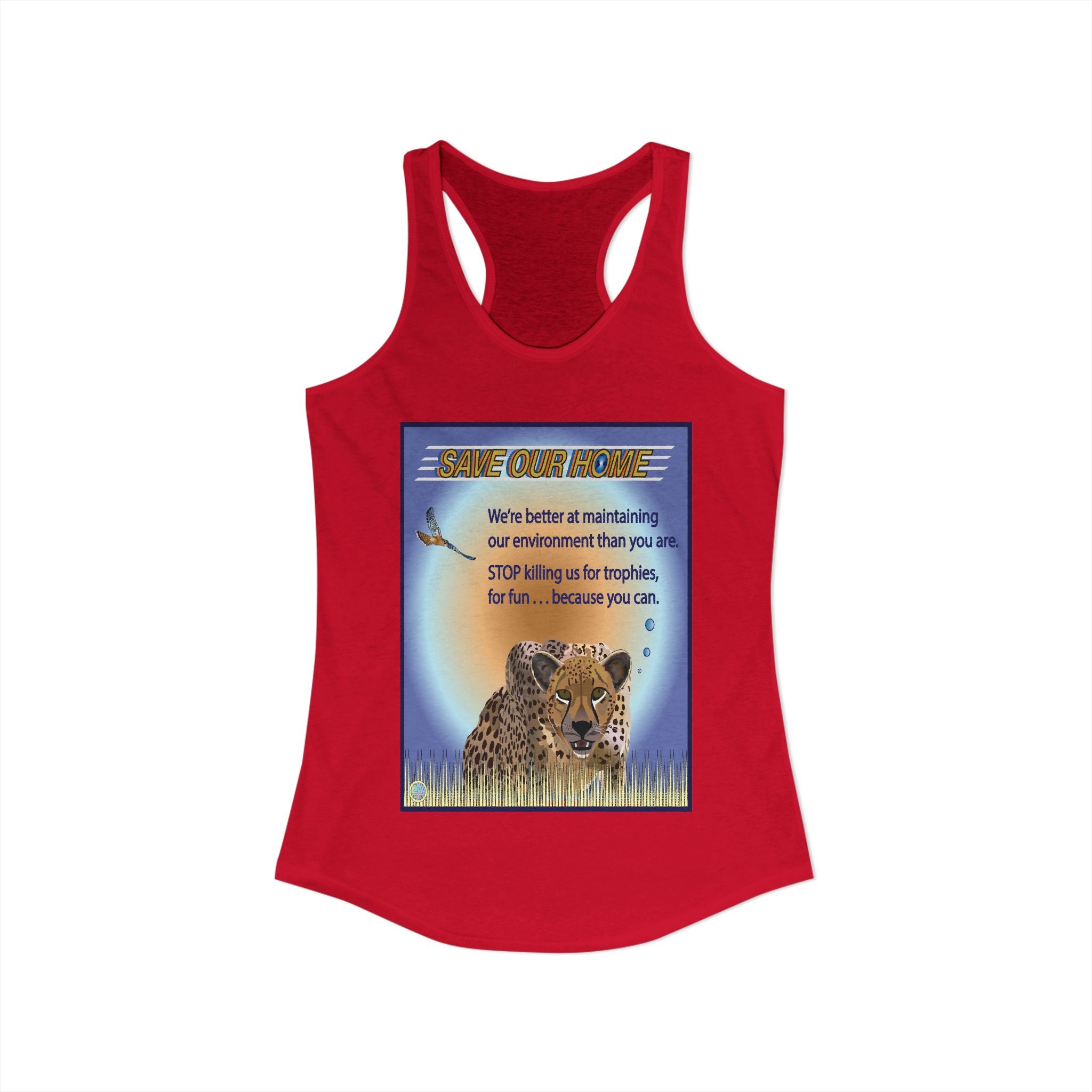 Cheetah Daylight Has Something to Say. Racerback Tank
