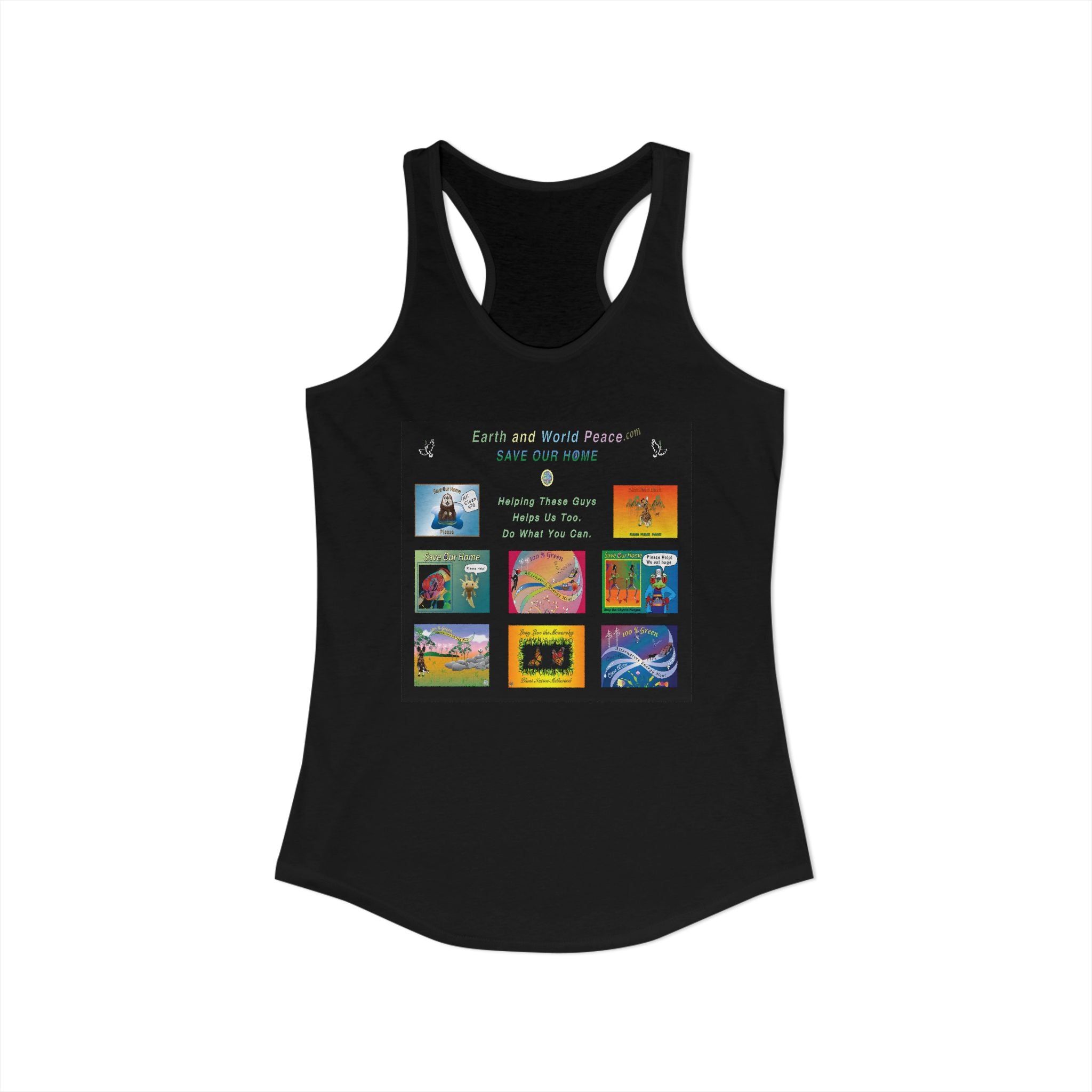 Helping Them Helps Us  Racerback Tank