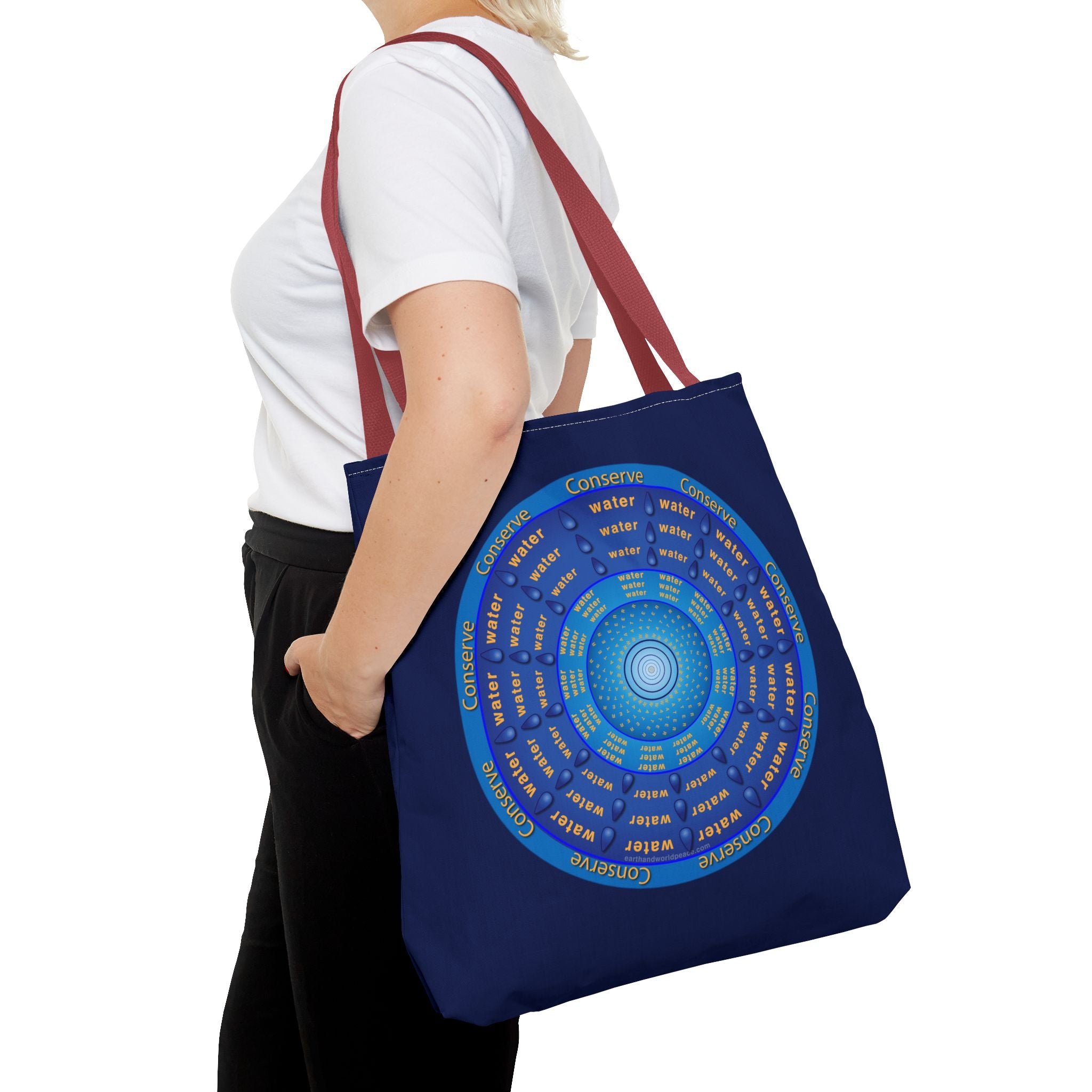 Conserve Water Blue & Gold Tote Bag