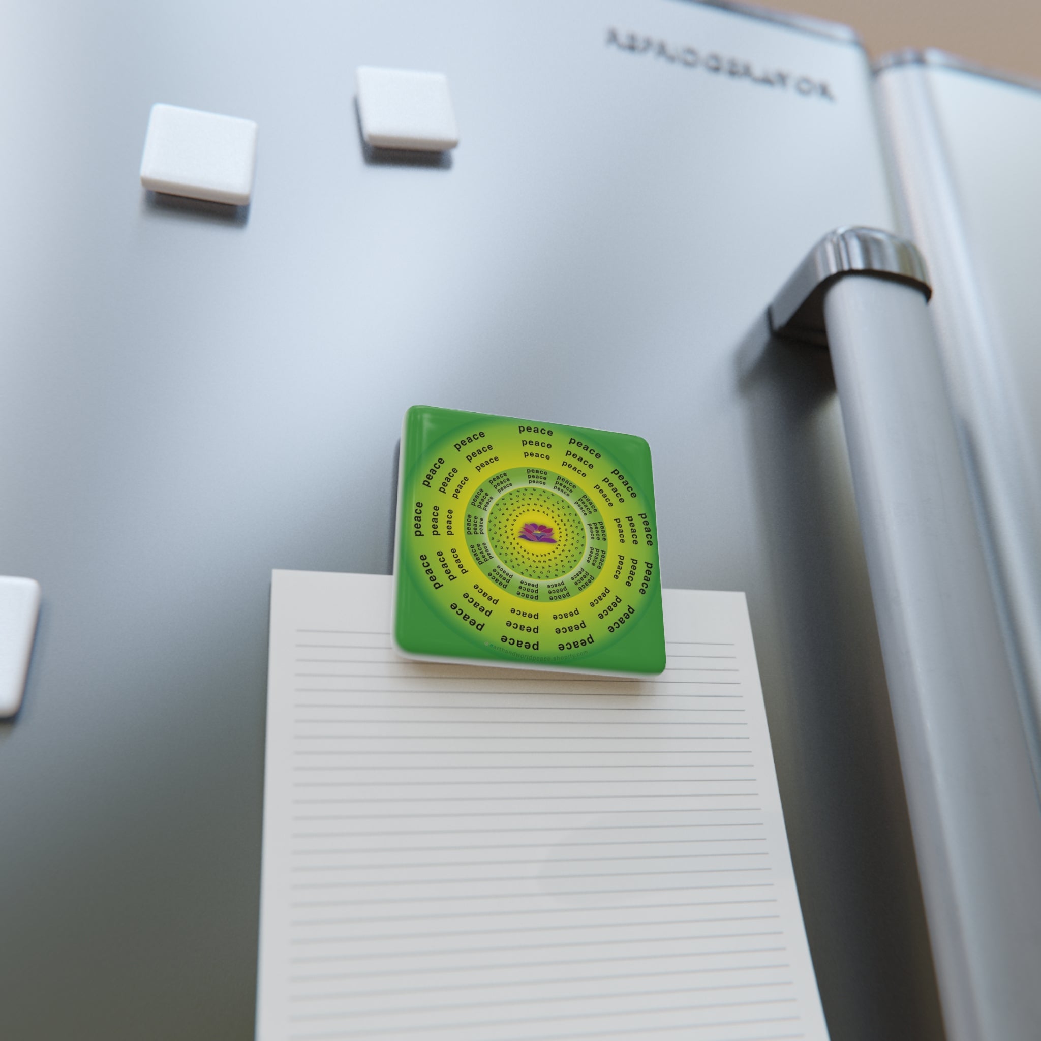 Green Peace Radiates - 2" Porcelain Magnet