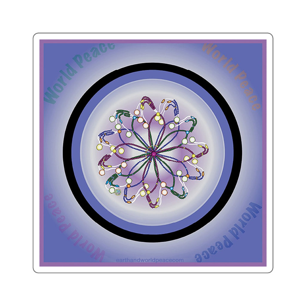 World Peace Prayer Beads PurpBlu Sticker