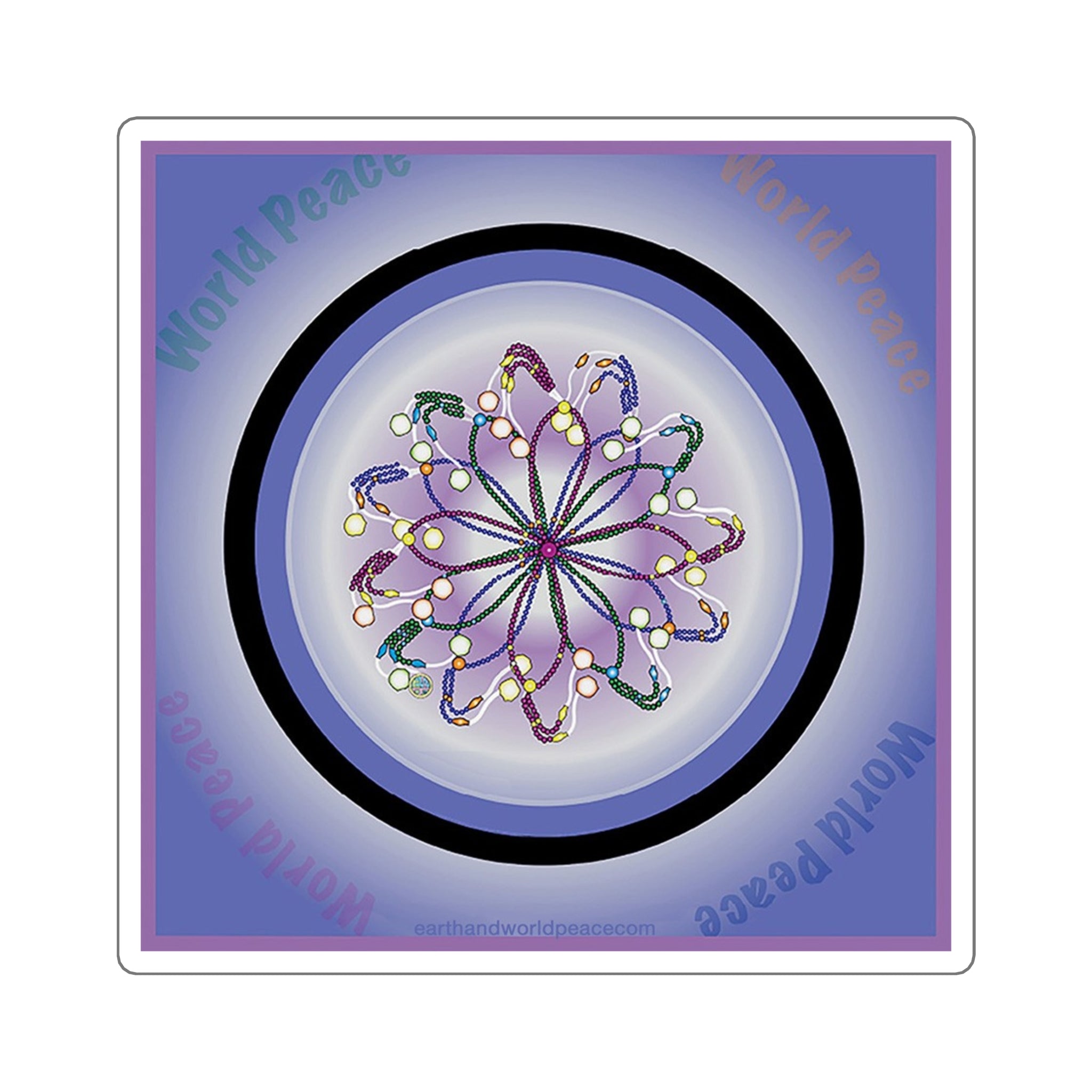 World Peace Prayer Beads PurpBlu Sticker