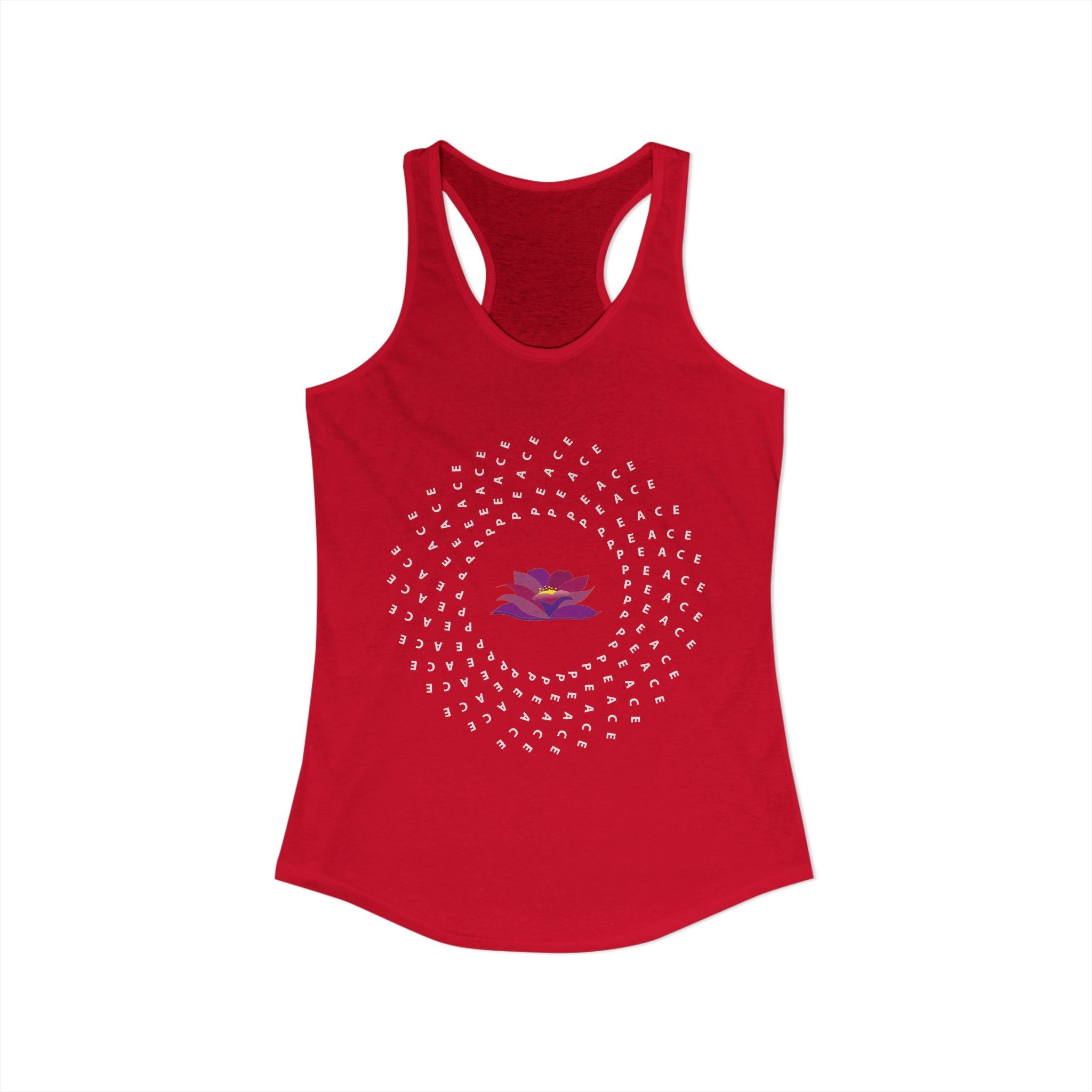The Lotus and Peace in Action Racerback Tank
