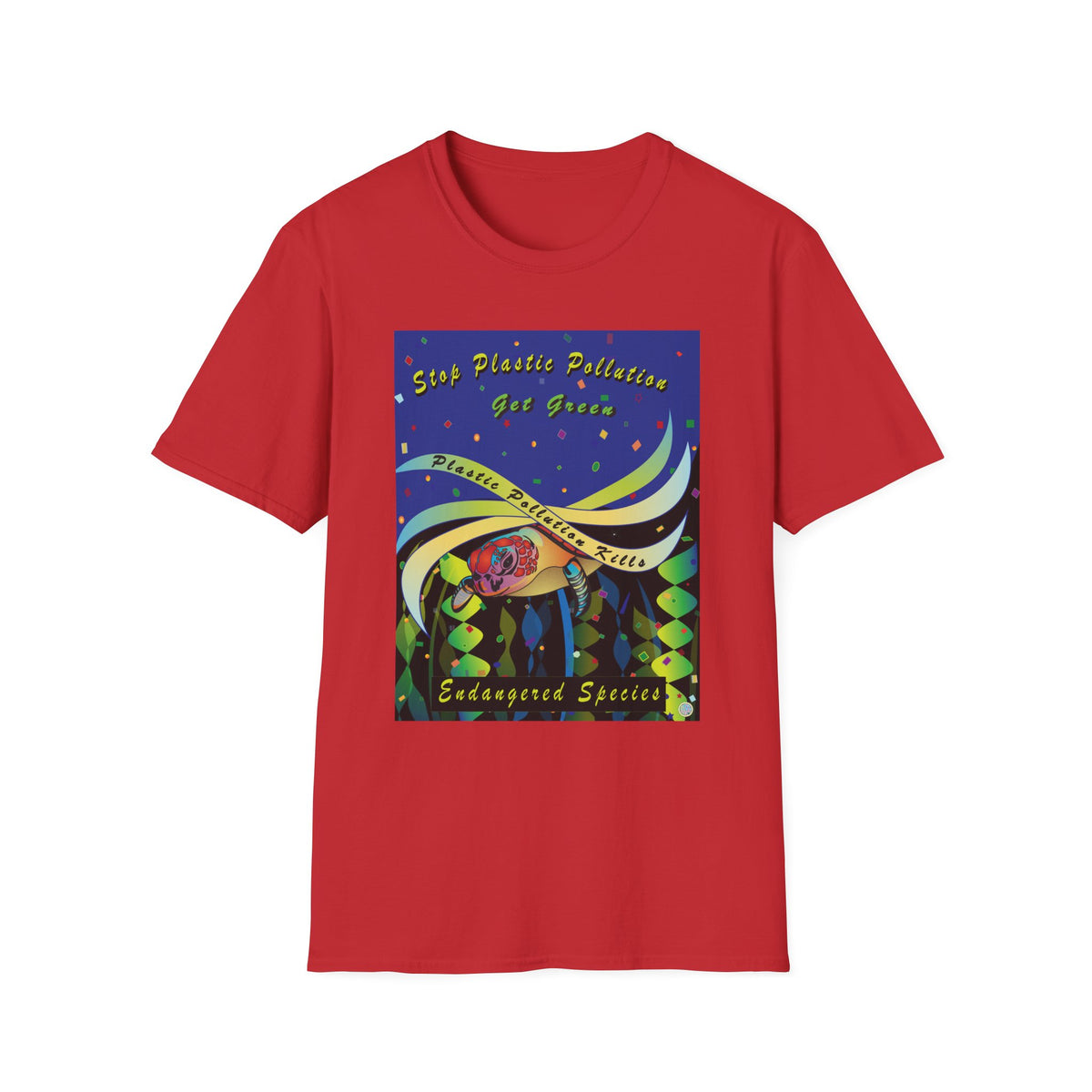 Plastic Pollution Sea Turtle Softstyle T-Shirt
