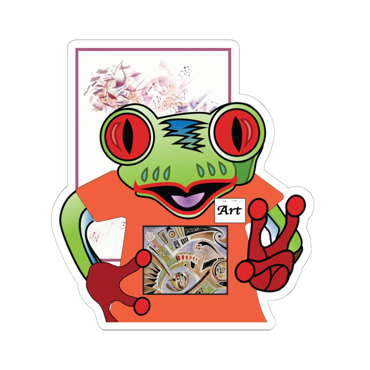 Art McFrog Kiss-Cut Sticker — Loves Art Peace