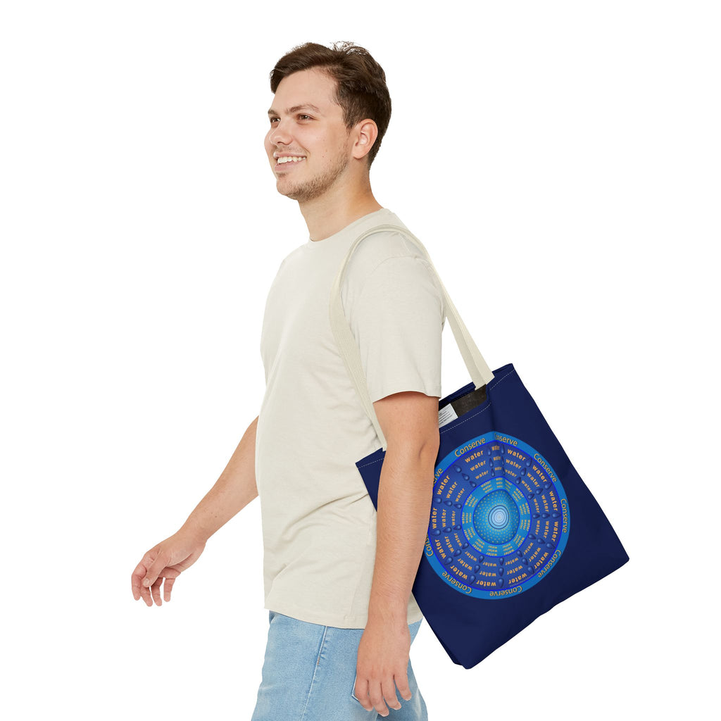 Conserve Water Blue & Gold Tote Bag