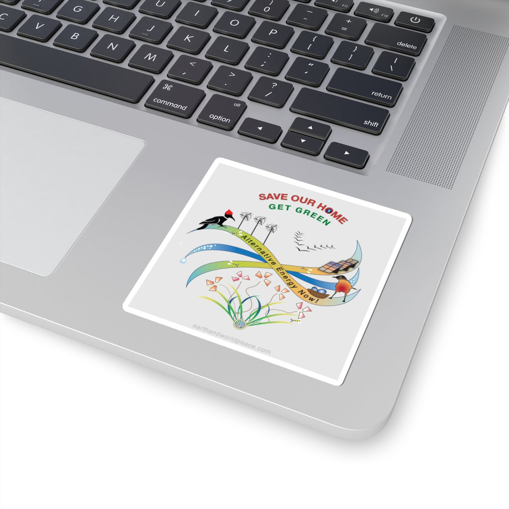 Alternative Energy Sticker, Solar, Wind & Water Power