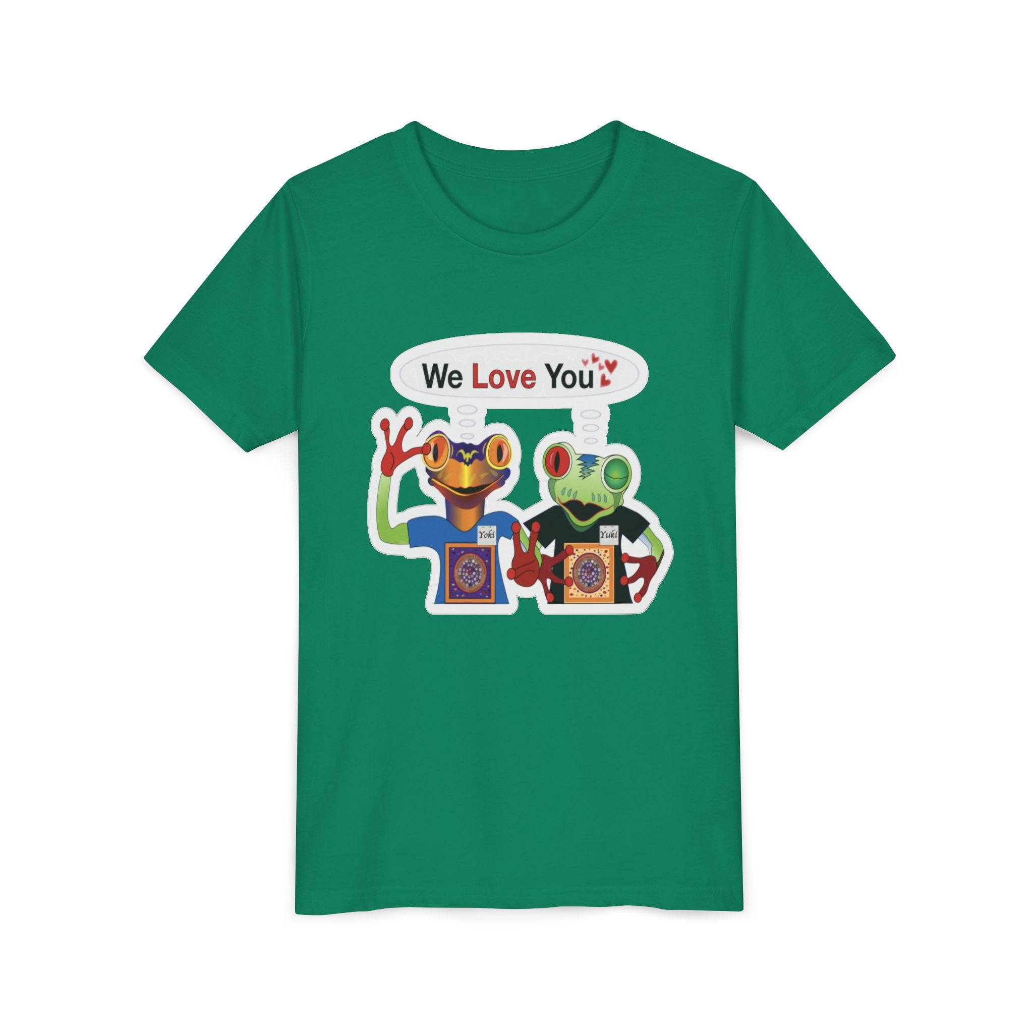 Mc Frogs say "We Love You" Kids Sticker Tee