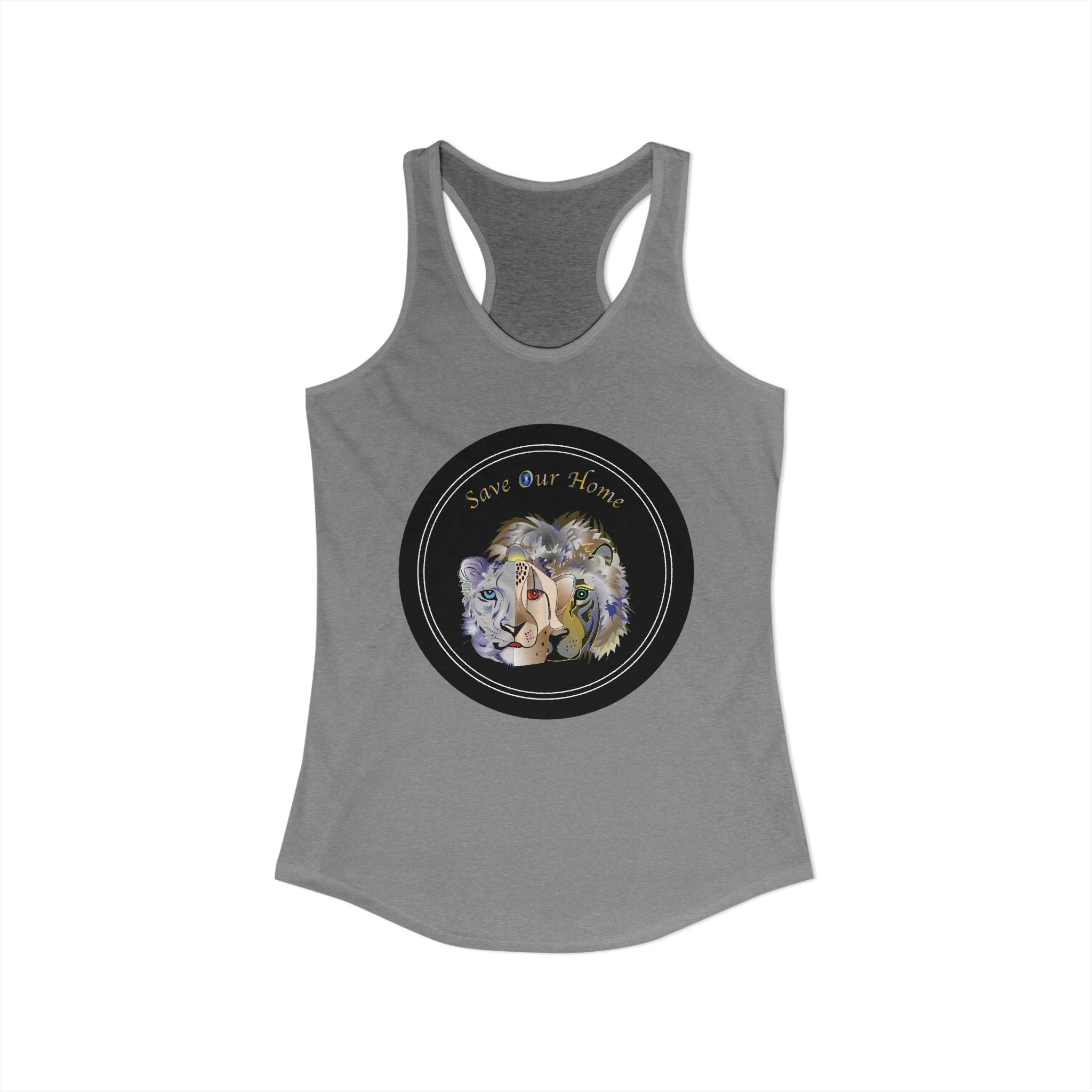 Three Big Beautiful Wild Cats Racerback Tank Tops