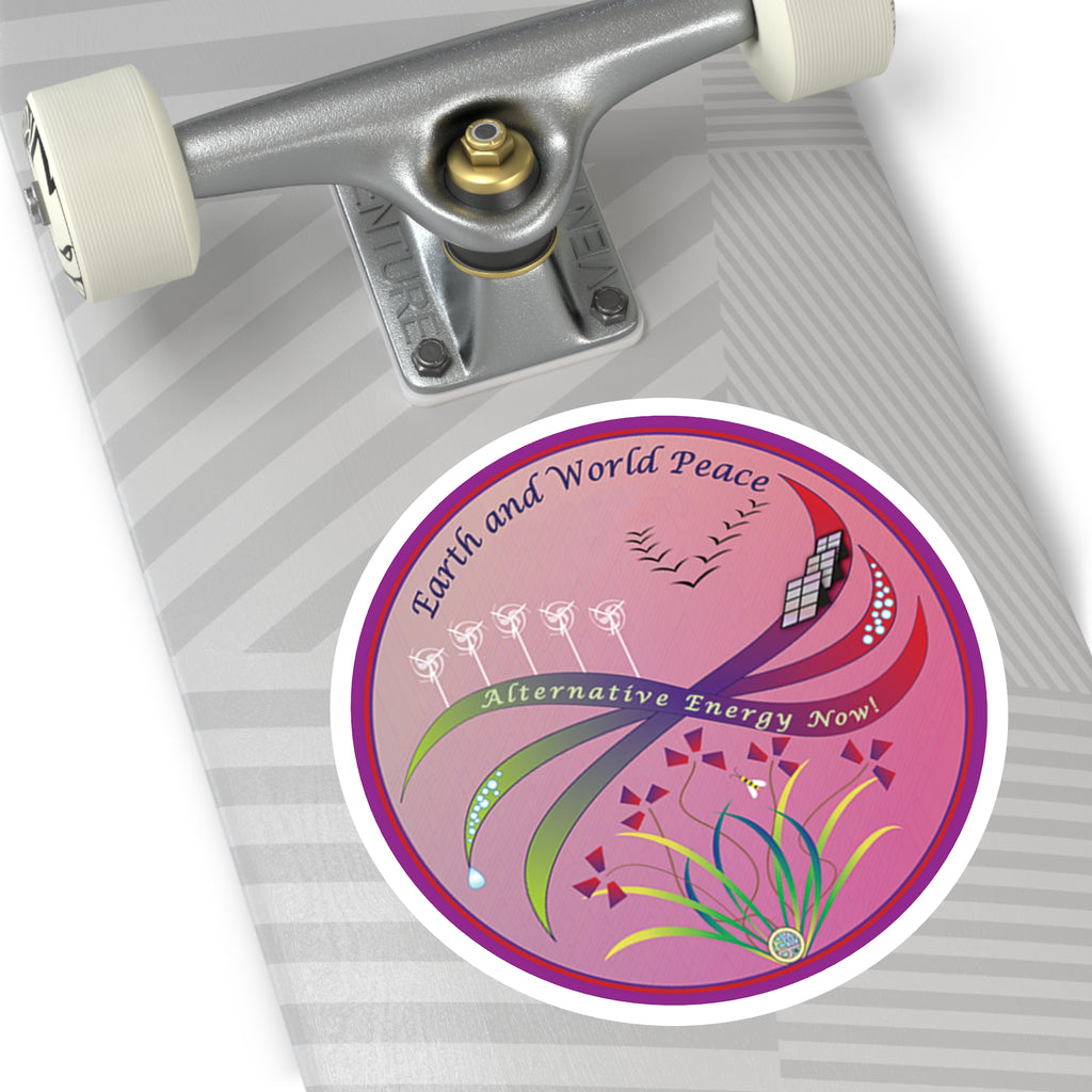 Sticker: Alternative Energy and Flowers