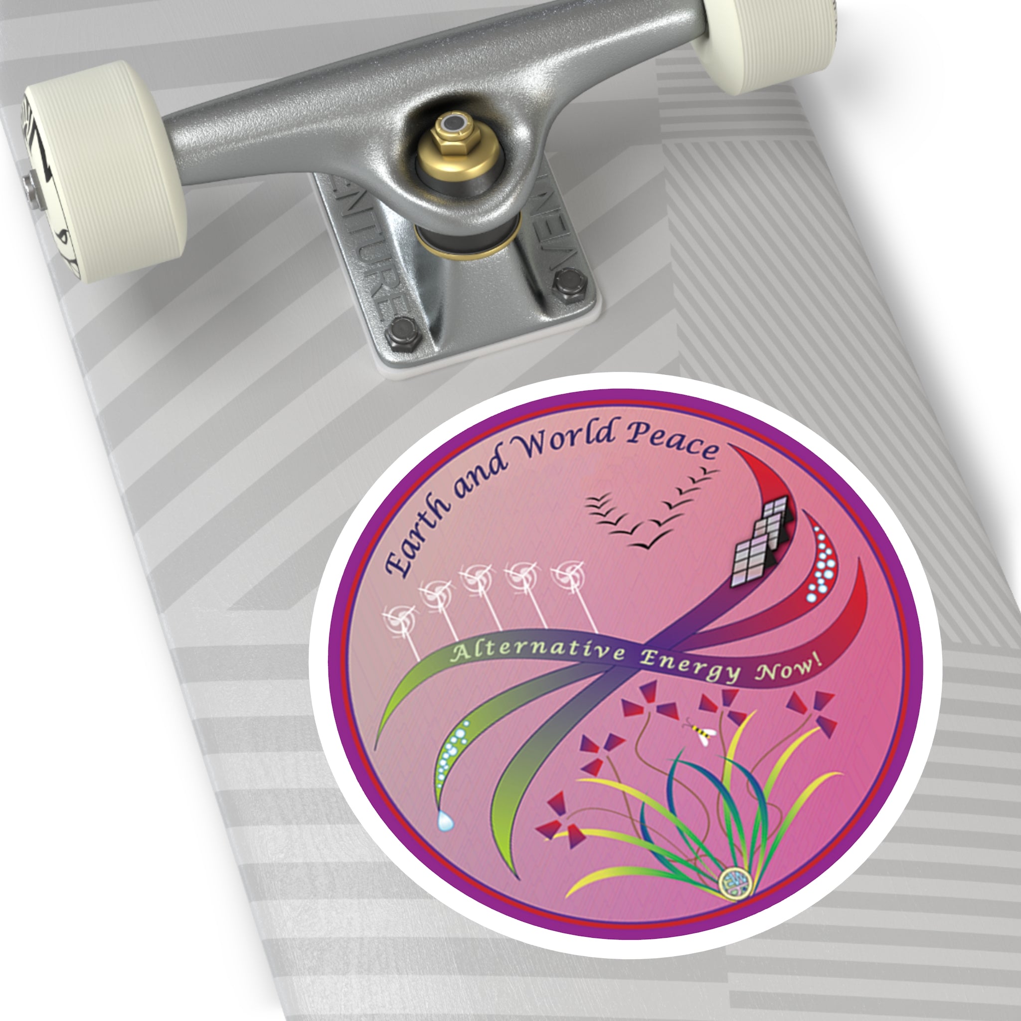 Sticker: Alternative Energy and Flowers