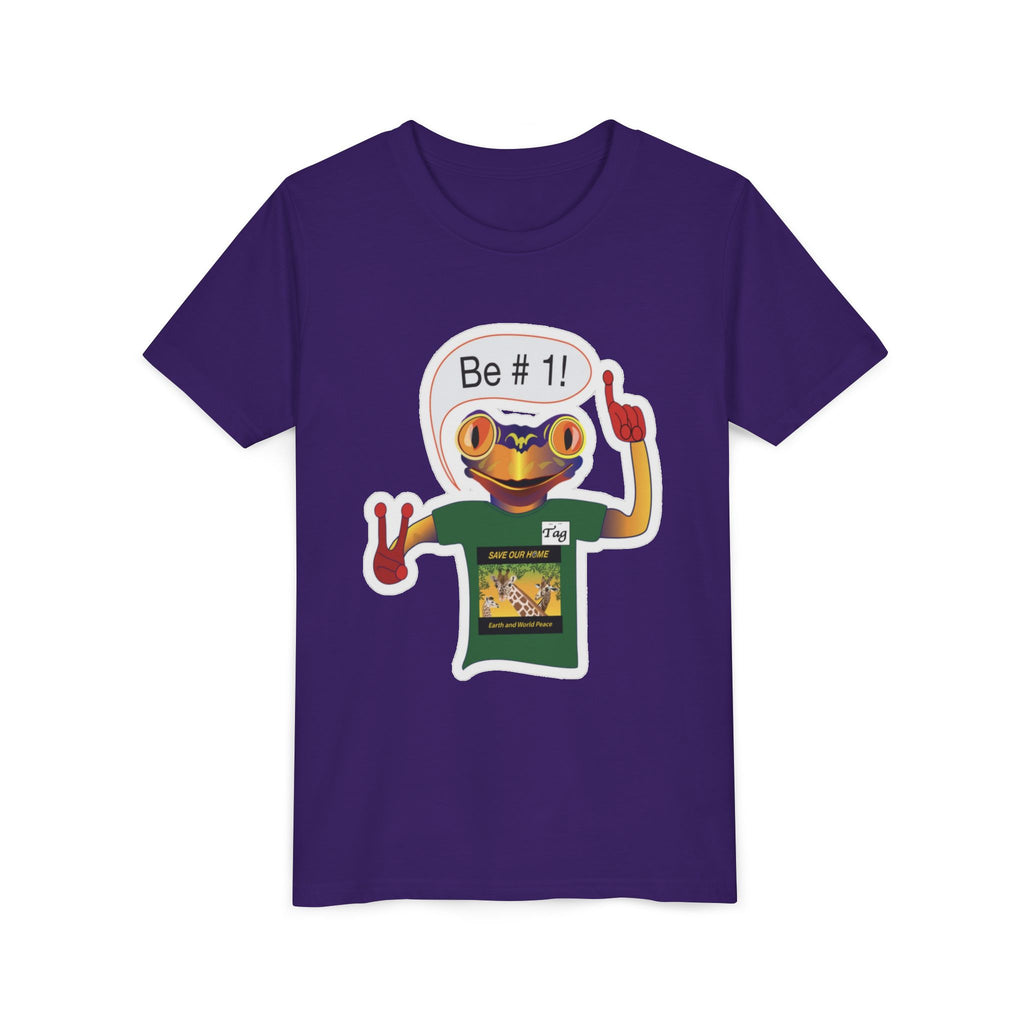 Youth Tee - Mc Frogs say "Be # 1" Sticker Tee